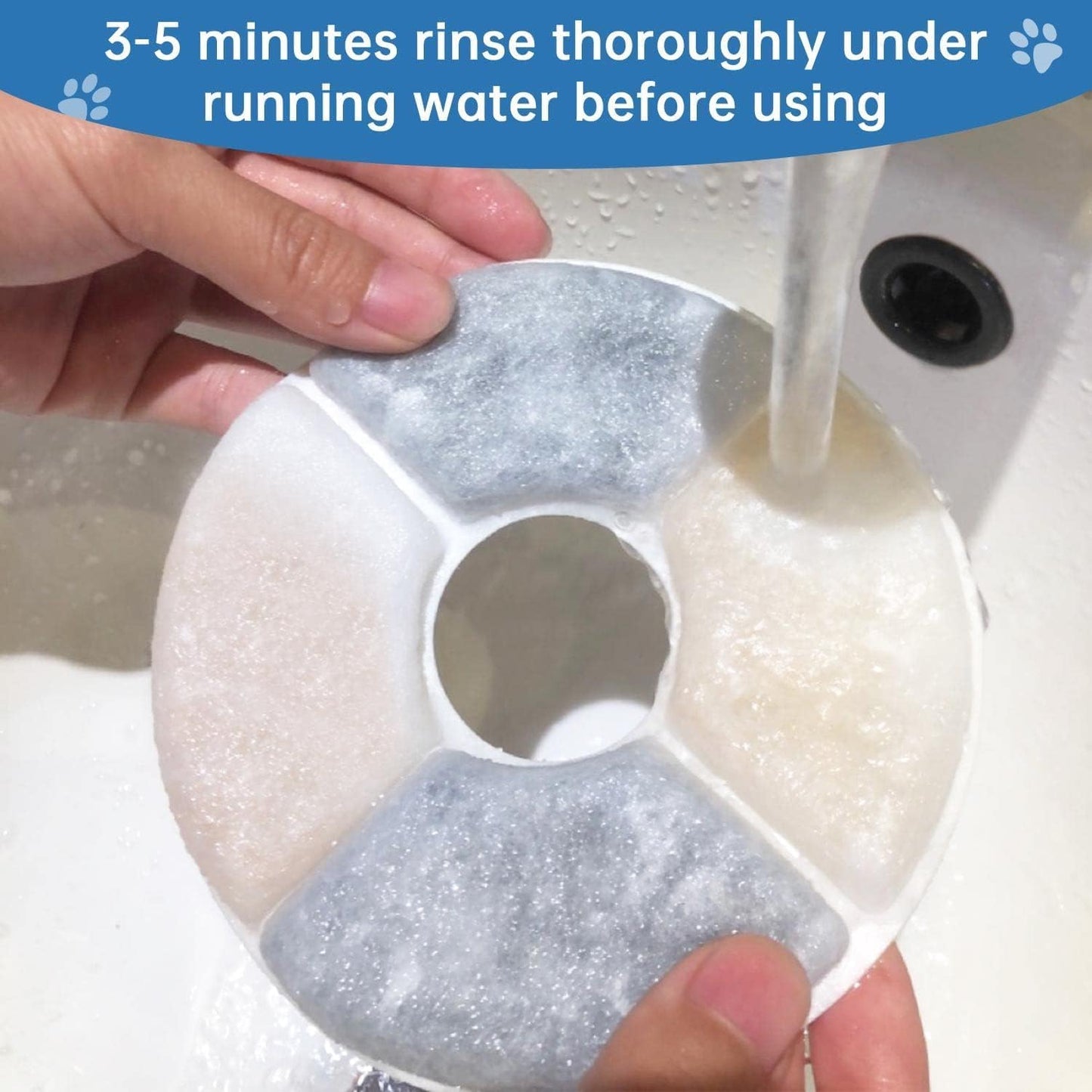 8 PCS Cat Water Fountain Filters for 81oz/2.4L Fountains, Triple Action Water Fountain Replacement Parts Cat and Dog Water Dispensers Filters