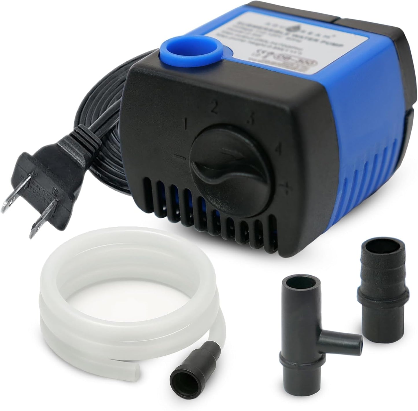 66 GPH Submersible Water Pump - Adjustable Quite Aquariums, Fountains, Hydroponics, and Pond Pump, 1.9 ft Lift, 2.5W