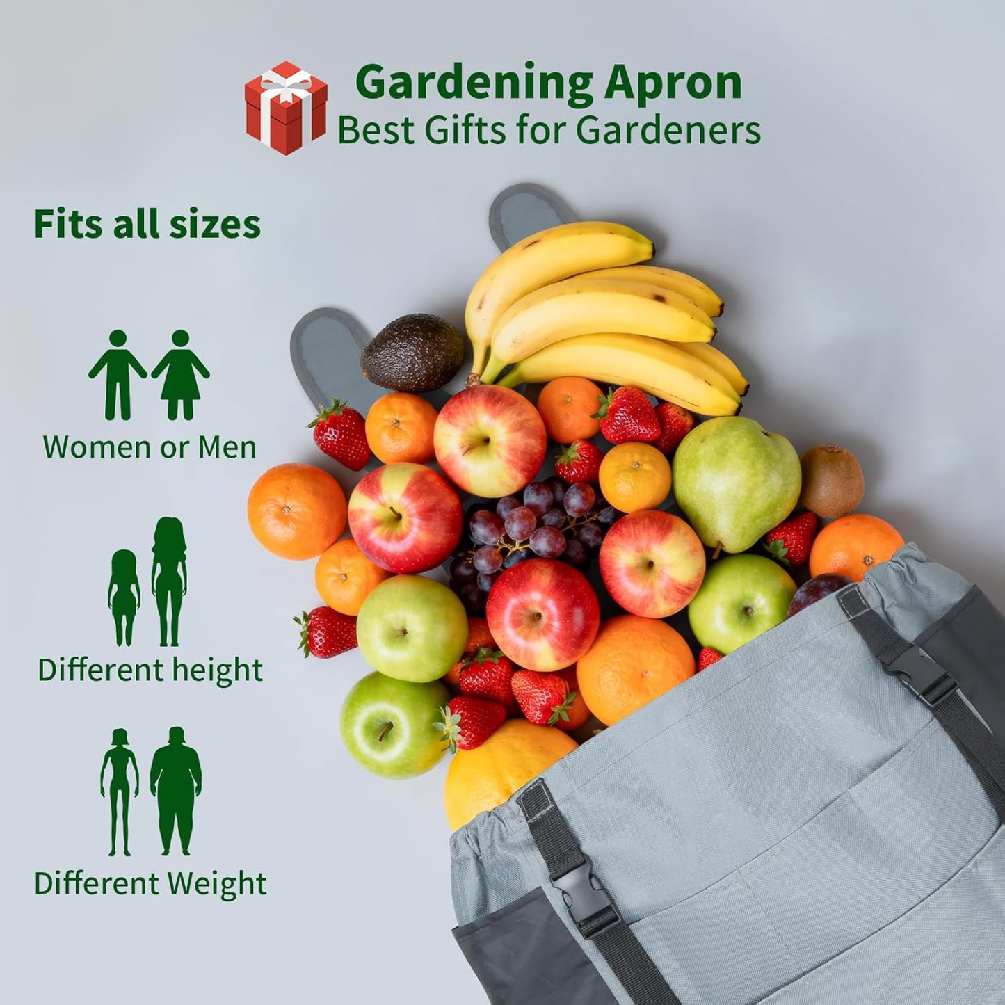 Garden Harvest Apron, Gardening Apron with Bottom Release Pocket for Women and Men, Gardening Gift for Gardeners