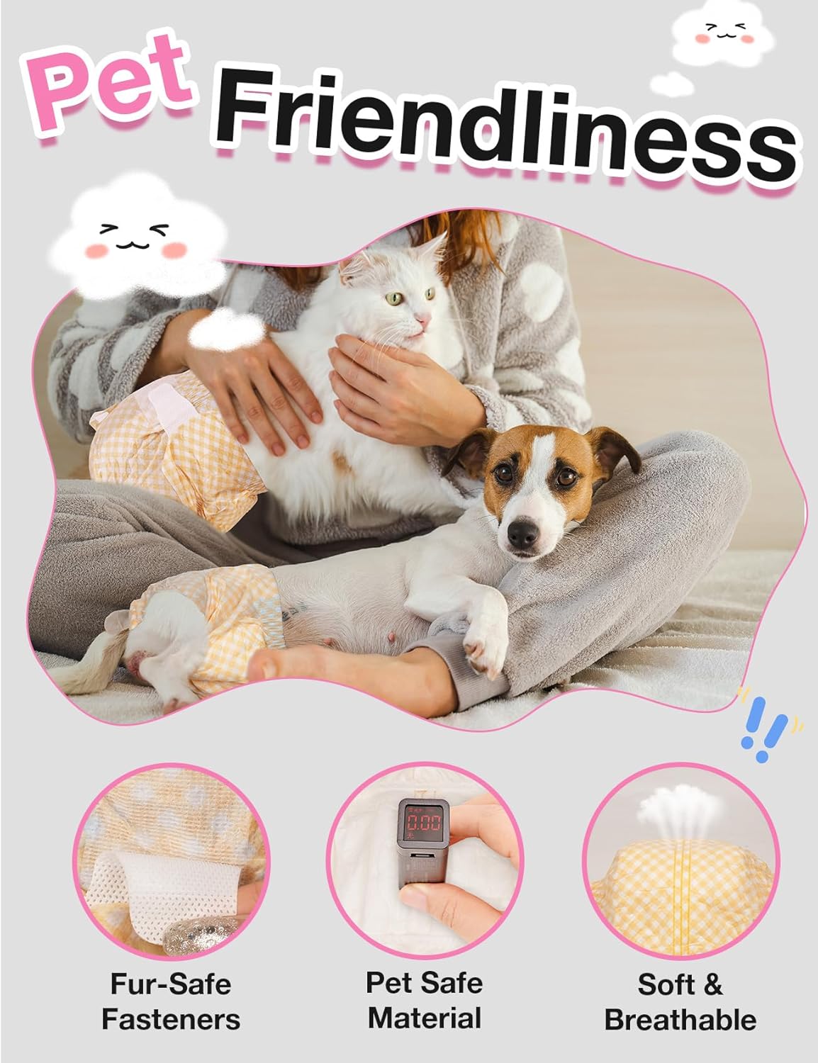 Dono Disposable Dog Diapers Female with Wetness Indicator, Disposable Doggie Diapers for Dogs in Heat, Super Absorbent Leak-Proof Pet Puppy Diapers Female for Peeing Small Medium Large Dogs