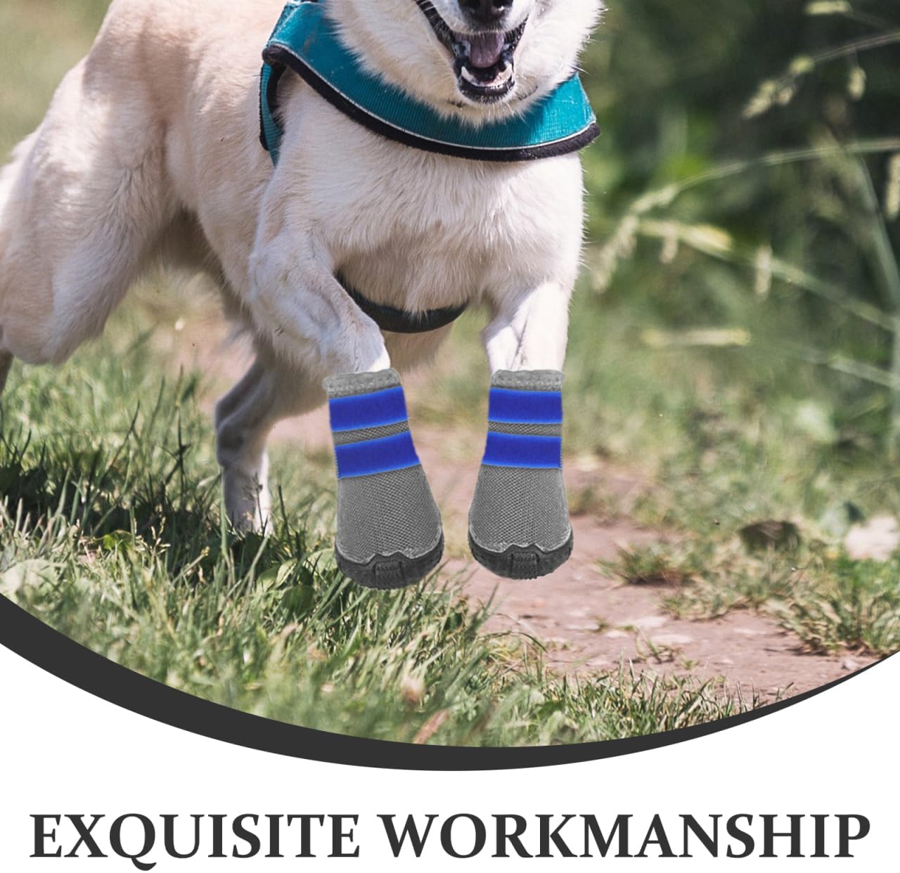 20pcs Non Slip Pet Bootie Fastener Straps Rainy Weather Paw Protector Bands for Dogs Cats Durable Blue Sock Straps for Secure Fit and Outdoor Adventures