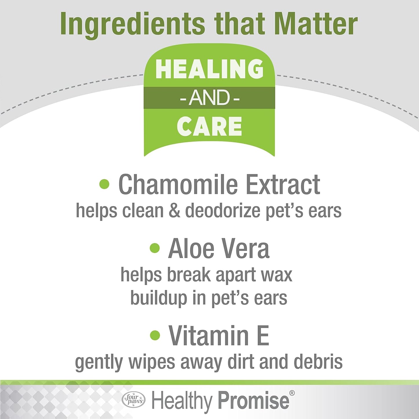 Four Paws Healthy Promise Grooming Soothing Pet Ear Cleaning Wipes, Odor Reducing & Itch Relief, 35 Count