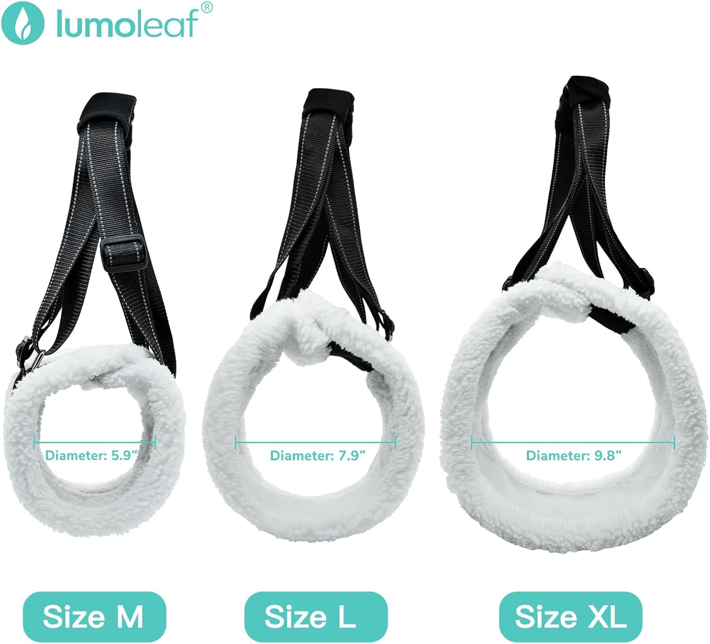 LumoLeaf Dog Lift Harness Sling for Back Legs, Adjustable Rear Leg Support & Mobility Aid, Hip Support for Senior/Disabled Dogs, Soft Fleece Lining, Padded Handles, for CCL/ACL Surgery (Black, Large)