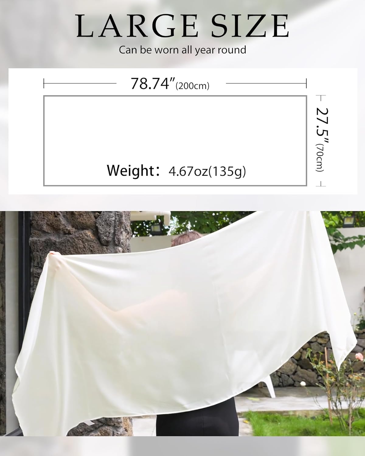 CHICGAL Women's Scarf Shawls and Wraps for Evening Dress Wedding Party Bridal Scarves Sarong Cover Ups