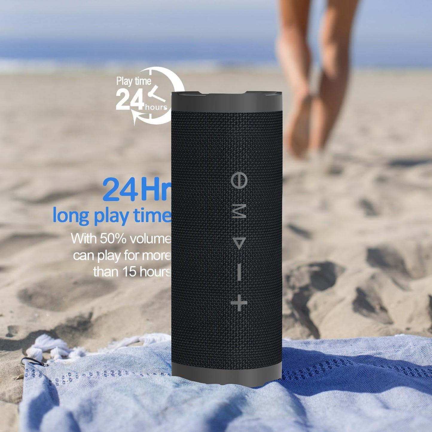 Vanzon Bluetooth Speakers, Wireless Portable Bluetooth Speaker with 24W Stereo Sound,24H Playtime, IPX7 Waterproof,TWS Dual Pairing,Suitable for Home/Outdoor/Party/Travel,Great Gift