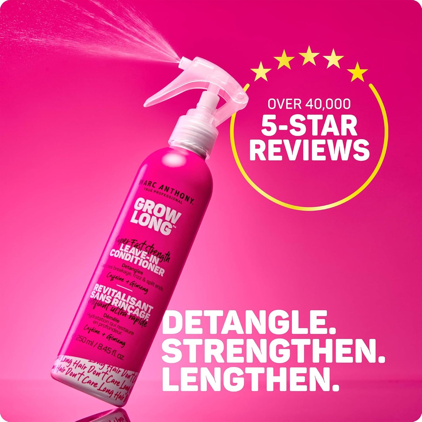 Marc Anthony Leave-In Hair Conditioner Spray for Long & Detangled Hair, Grow Long - Moisturizing & Deep Conditioning Detangler Spray with Biotin For Split Ends, Breakage & Reduces Frizz