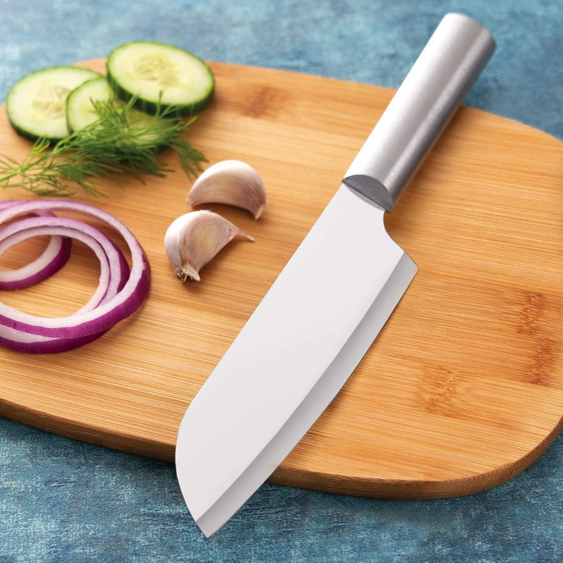 Rada Cutlery The Starter Gift Set (S38), 7-piece Knife Set with Quick Edge Sharpener (R119), Stainless Steel Blades, Silver Handle