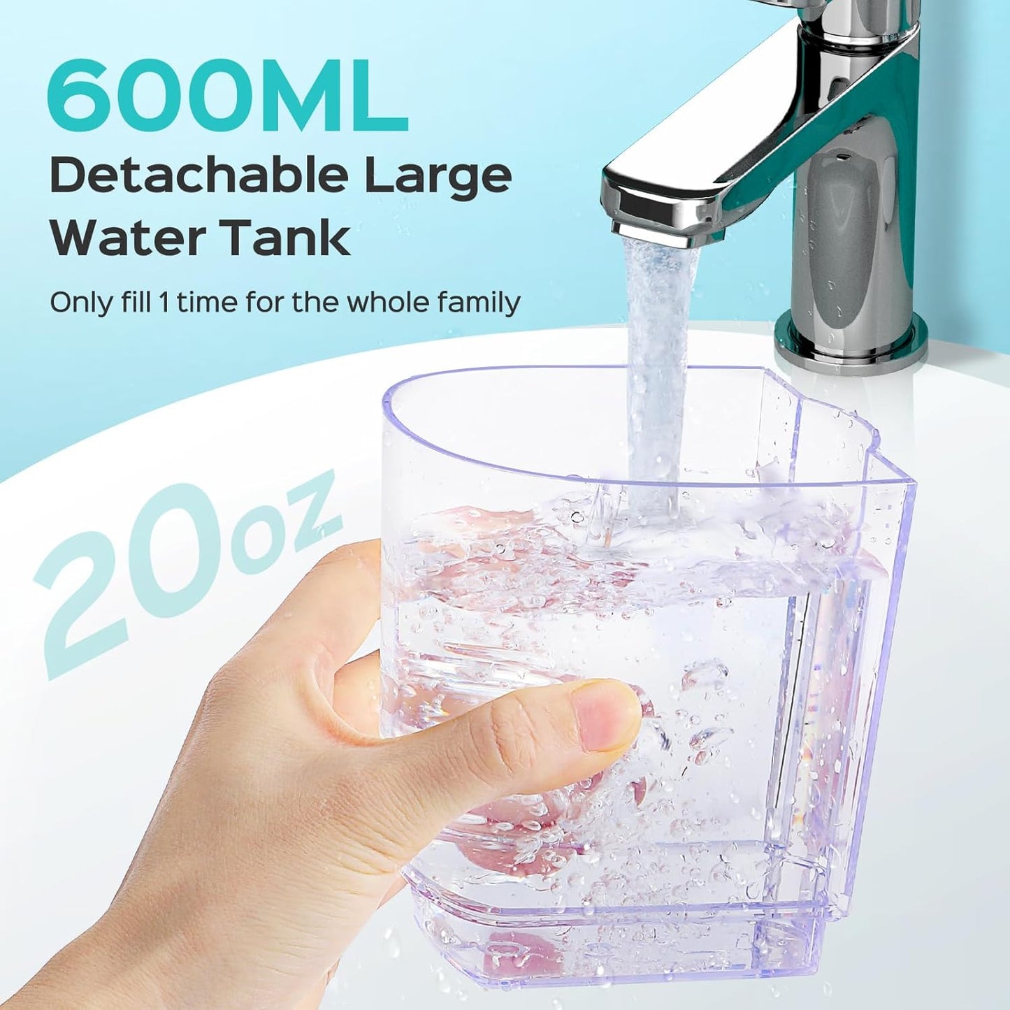 COSLUS E2 Advanced Water Flosser for Teeth: 2 Modes & 12 Pressure Settings Electric Dental Pick for Orthodontic, Braces, Sensitive Gums - Home Use, 5 Jet Tips for Multiple Users, Family, White