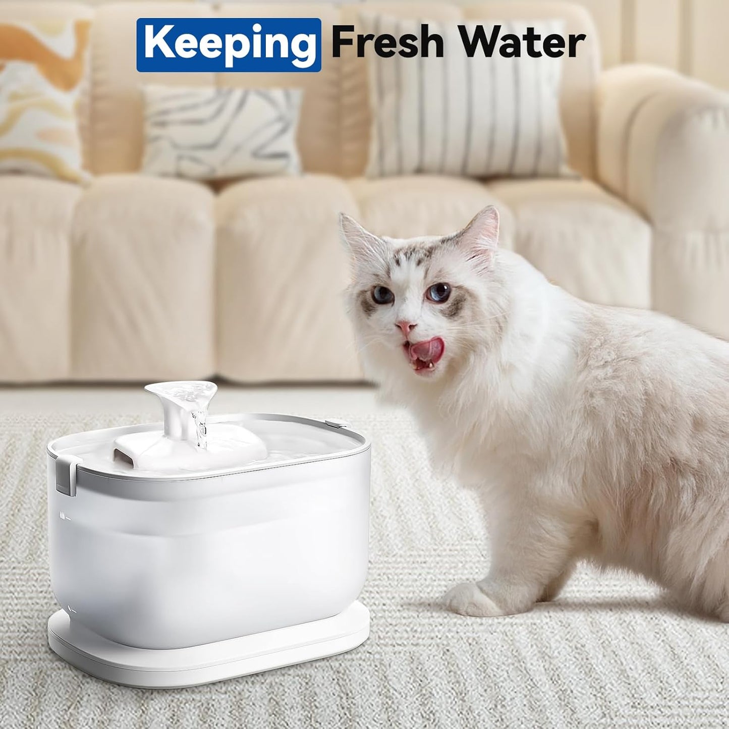 40 Packs for Petlibro Cat Water Fountain Filters Replacement, Compatible with PETLIBRO®Dockstream Cat Water Fountain PLWF005 PLWF115 PLWF105 (20 Replacement Water Filters + 20 Pre-Filter Sponges)