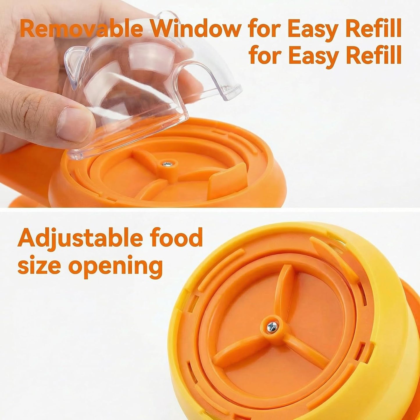 2-Pack Interactive Dog Treat Dispenser Toy, Press-Type Puzzle Cat Feeder for IQ Training and Mental Stimulation, Slow Feeder Enrichment Toy for Small to Mid-Size Dogs and Cats, Orange-Yellow