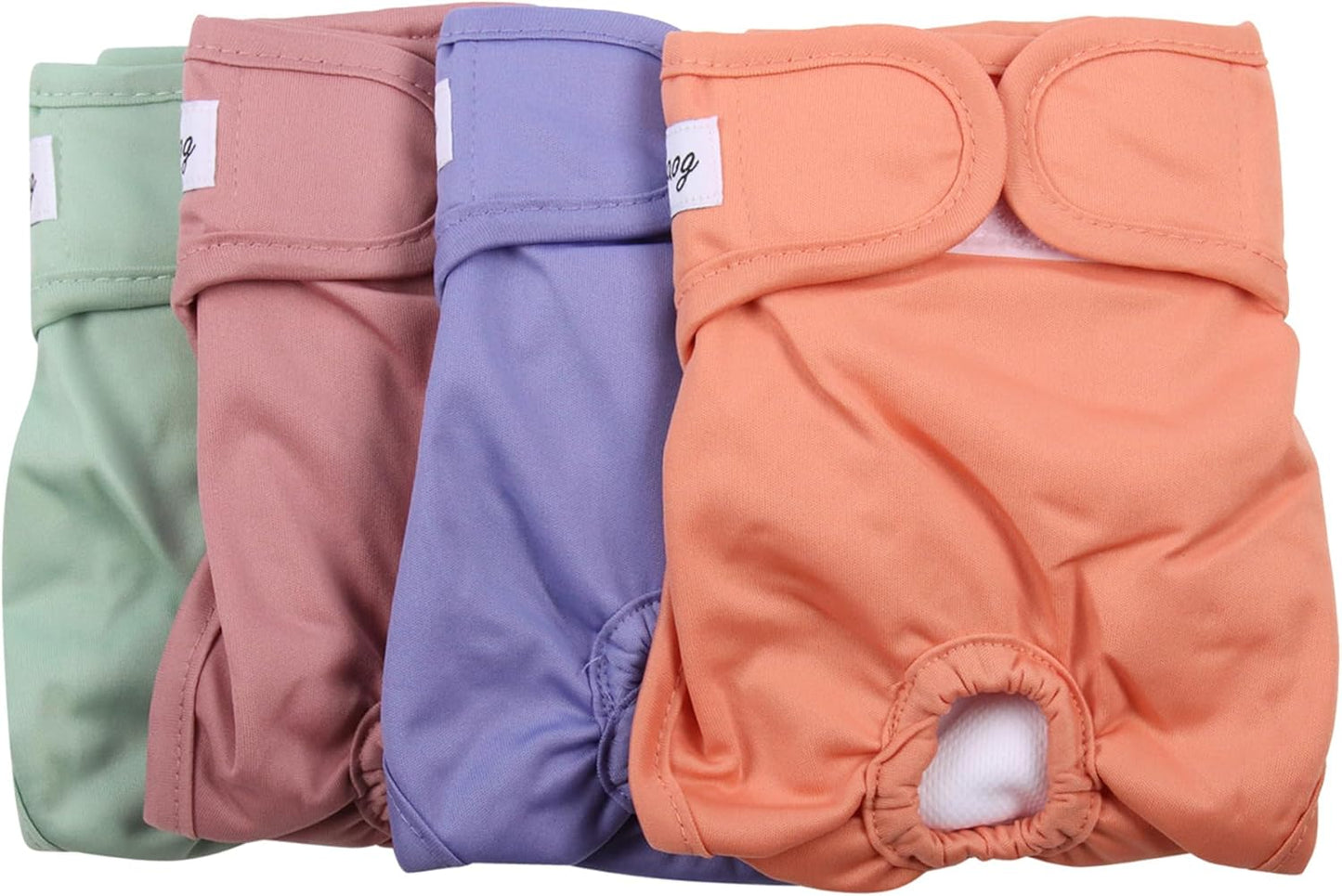 Female Dog Diapers for Small Dogs,4 Pack Reusable Washable Premium Puppy Diapers for Heat,Incontinence,Period Doggy Nappies,S