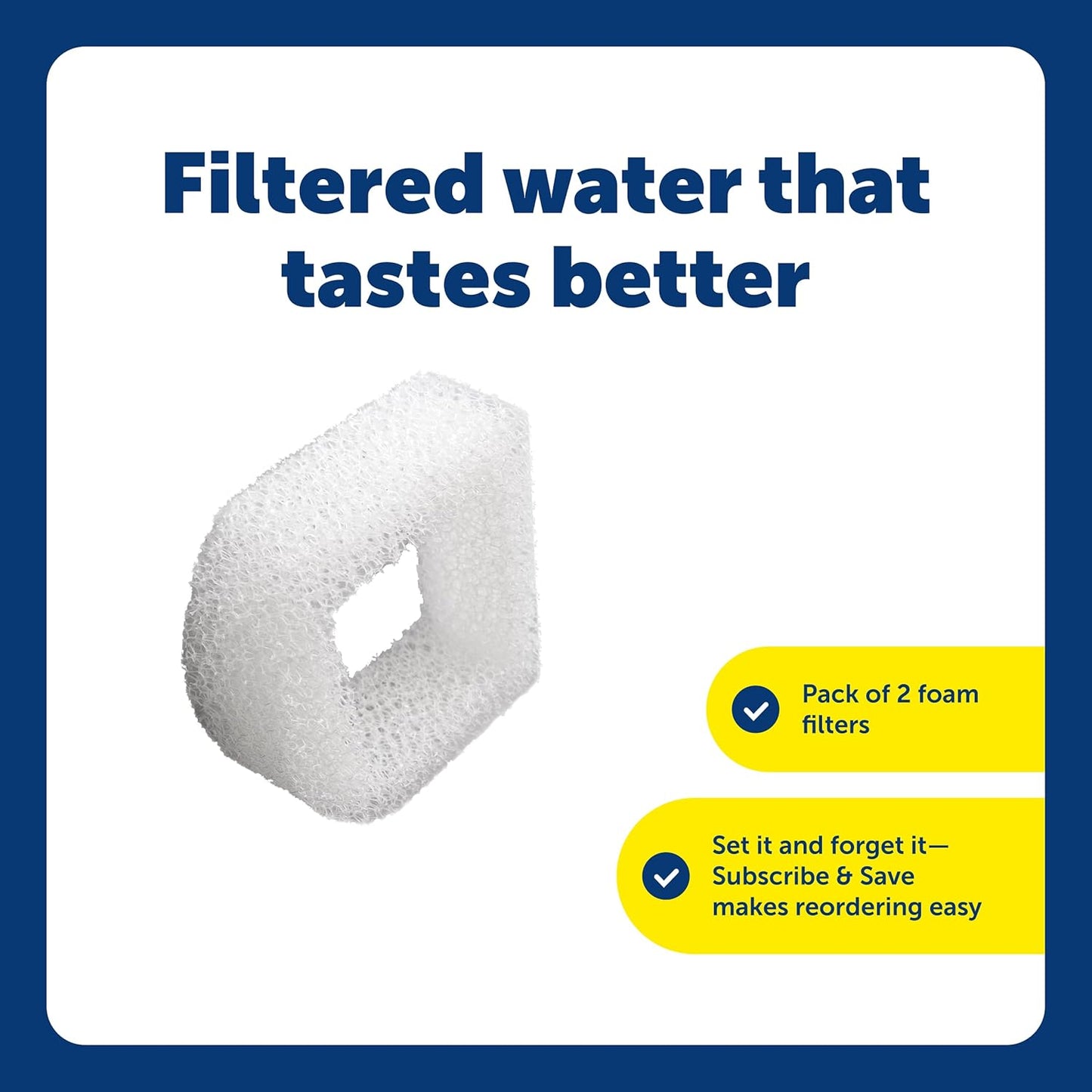 PetSafe Drinkwell Replacement Foam Filters - Improves Water Cleanliness - Protects Pump - Catches Hair & Debris - Compatible with Ceramic, Stainless, & Plastic Pet Fountains