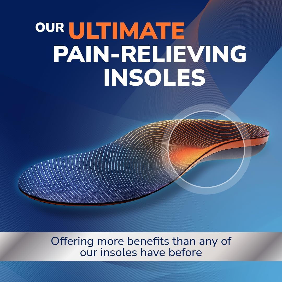 Dr. Scholl’s Advanced Pain Relief Insoles for Men Women, Heavy Duty Orthotics Inserts for Work Shoes & Boots, Plantar Fasciitis & Arch Support, Flat Feet, Shock-Absorbing, Supports up to 340 lbs