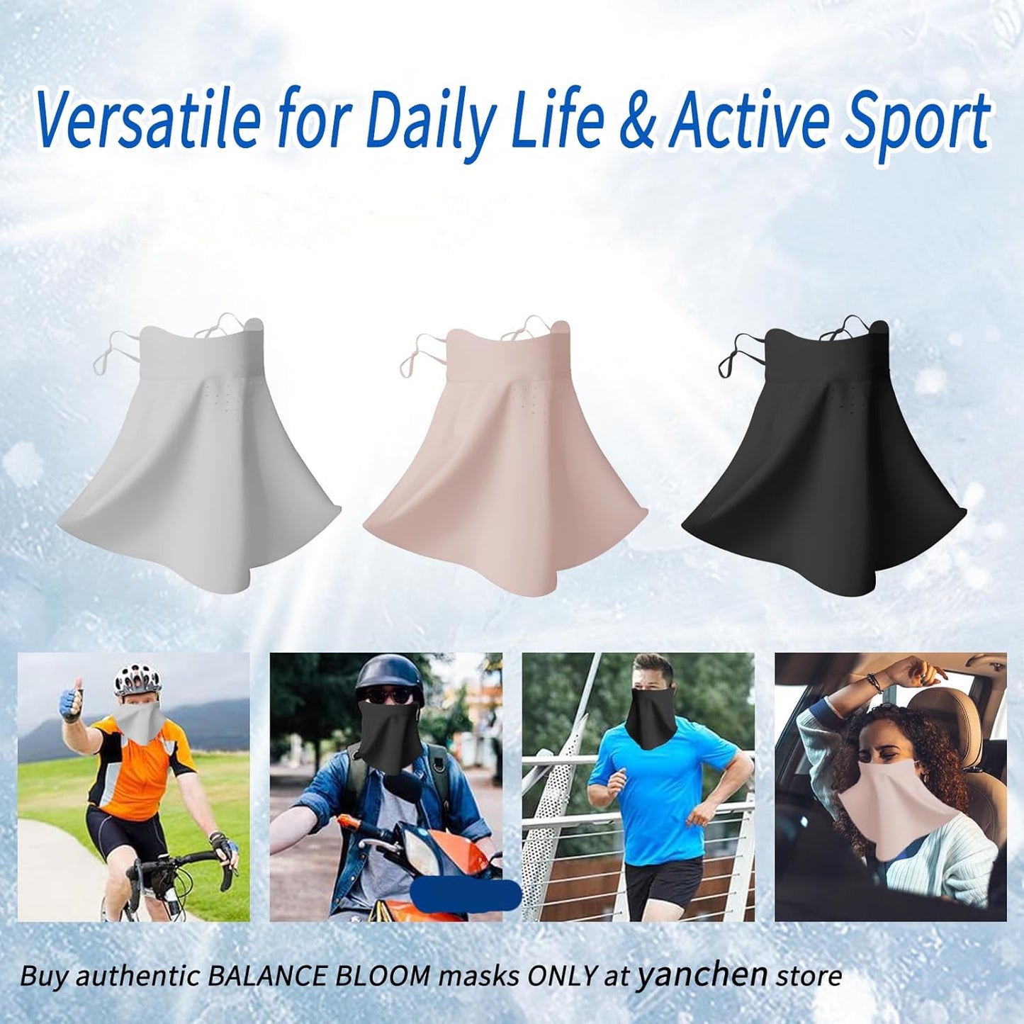 UV Sun Protection Face Mask with Neck Coverage UPF 50+ Face Shield Breathable Design for Summer Outdoor Activities