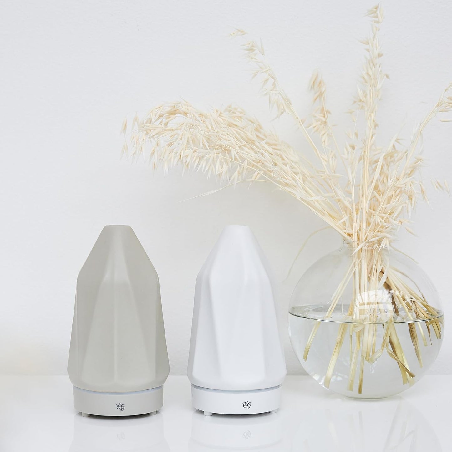 Edens Garden White Diamond Essential Oil Diffuser – Ultrasonic Natural Stone Aromatherapy Device with Auto Shut-Off & Ambient Light – Quiet Mist Humidifier for Home, Office & Spa - White, 90 ml