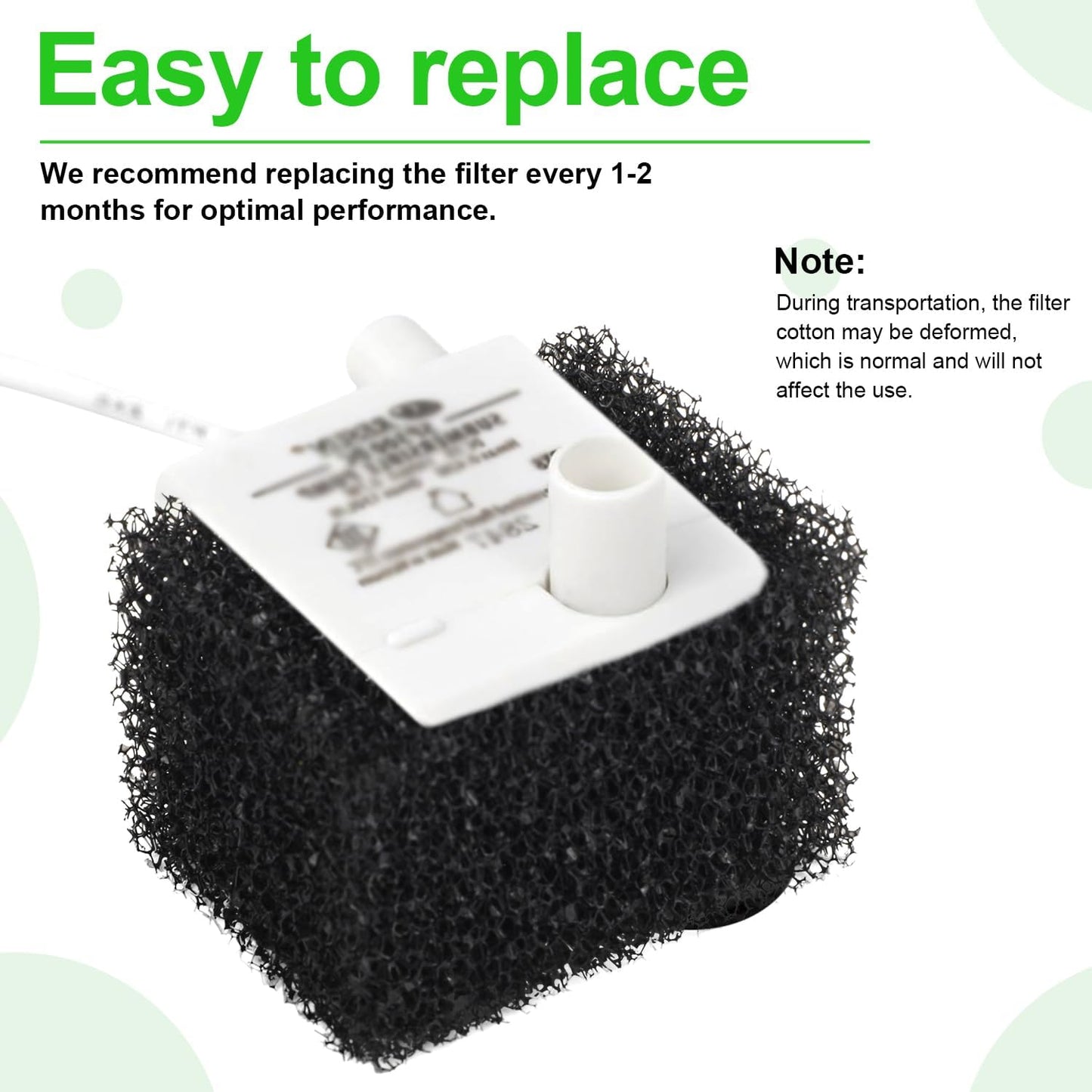 10pcs Cat Foam Filter Replacement for Pet Water Fountain, Black Pet Dog Drinking Water Fountain Sponge Filters Compatible with PetSafe Viva 64oz & 140oz Drinking Fountain