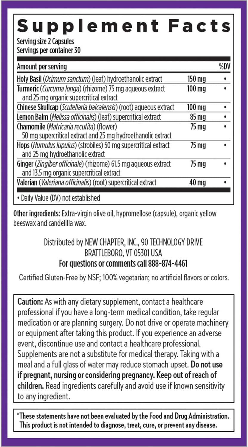 New Chapter Sleep Aid – Zyflamend Nighttime for Sleep Support with Turmeric + Valerian Root + Lemon Balm + Holy Basil, Vegetarian Capsules, 60 Count