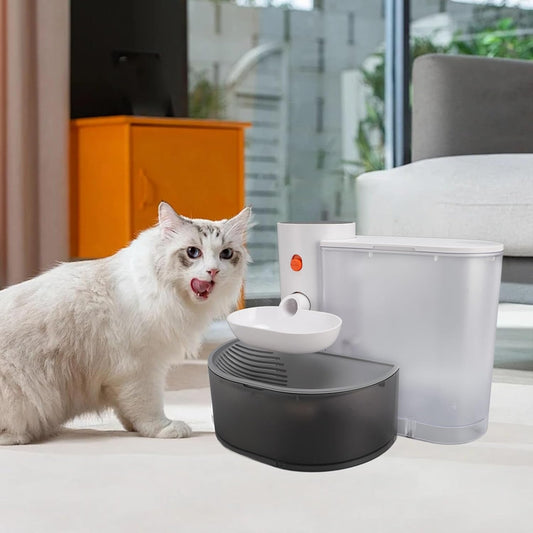 Smart Cat Water Dispenser, Automatic Pet Waterer Self Refill Tipping Cat Water Fountain with 3L Water Tank Rechargeable Pet Water Bowl Dog Drinking Fountain for Clean Water