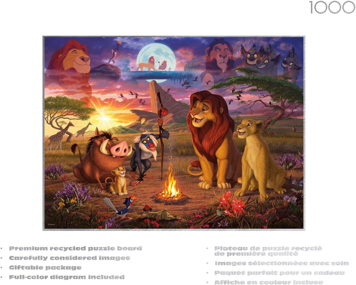 Buffalo Games Ceaco - Silver Select - Disney - Steve Read - The Lion King Vignette - 1000 Piece Jigsaw Puzzle for Adults - Challenging Puzzle Perfect for Game Nights - Finished Size is 26.75 x 19.75