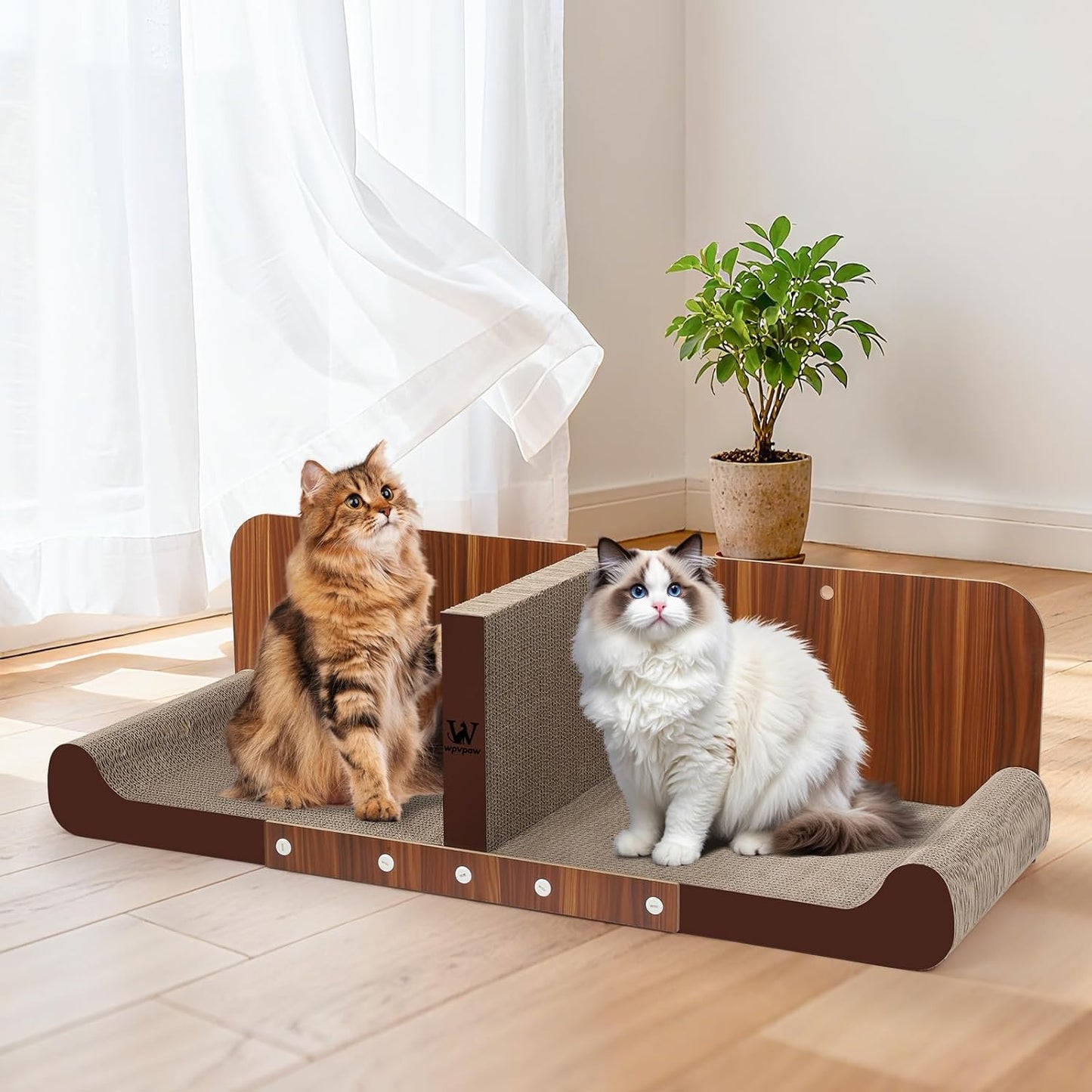 86.4cm(34인치) 고양이 스크래처 침대, 업그레이드된 판지 스크래치 패드, 실내 고양이를 위한 엑스트라 라지 고양이 스크래처, 컨버터블 수직 고양이 스크래칭 보드 가구 프로텍터