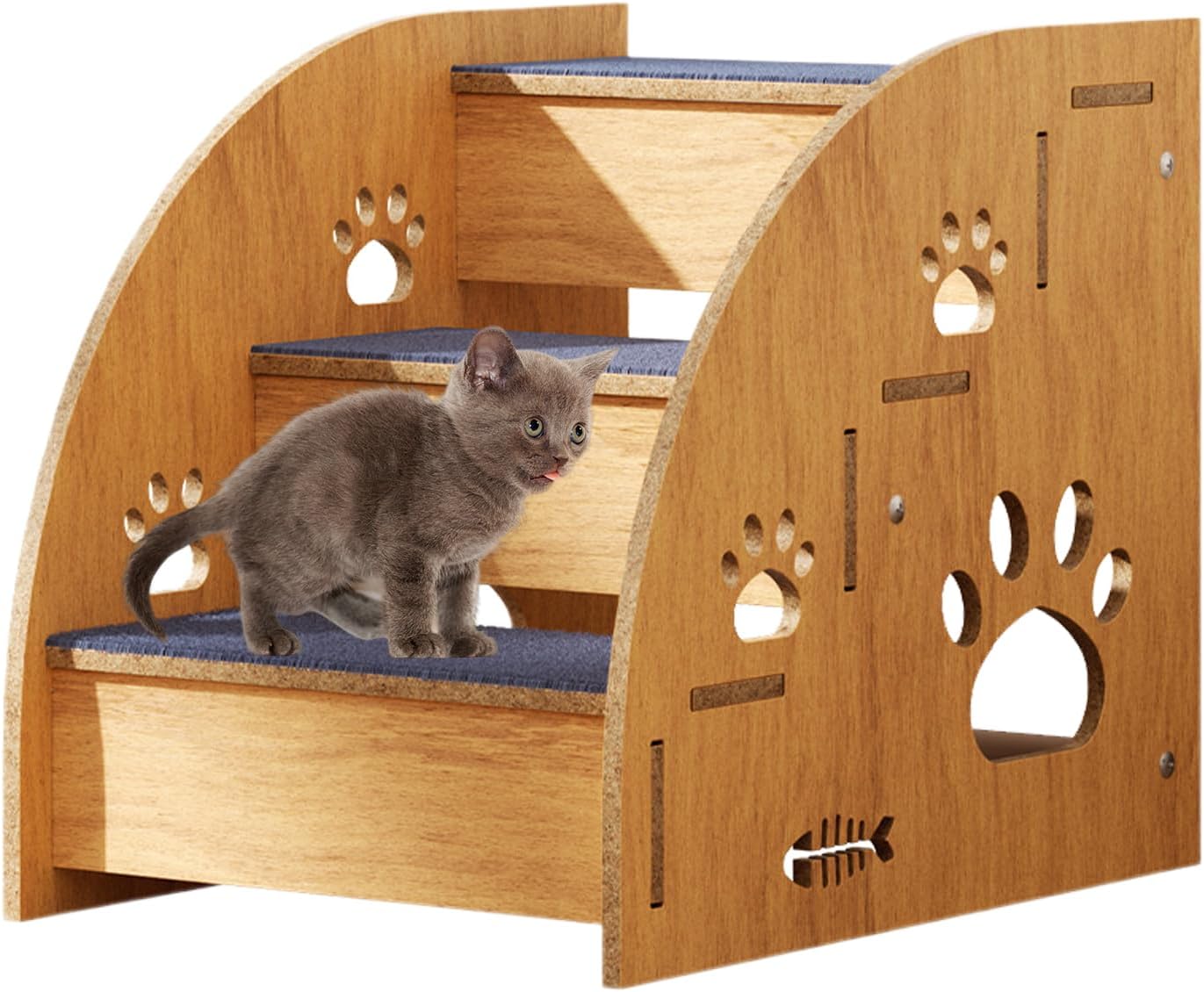 Dog Bed Stairs, Dog Steps Ramp Indoor Pet Stairs, Non-Slip Cat, Pet Steps Wooden, High Bed Climbing, Supplies