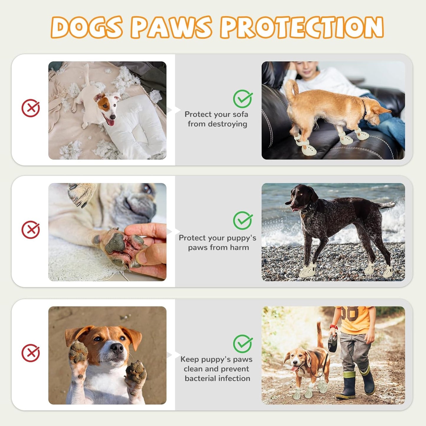 Dog Shoes for Medium Large Size, Breathable Dog Shoe for Hot Pavement, Dog Booties and Paw Protectors, Non-Slip Waterproof Dog Sandals Boots with Reflective for Rain, Summer, Hiking, Snow (Size 4)