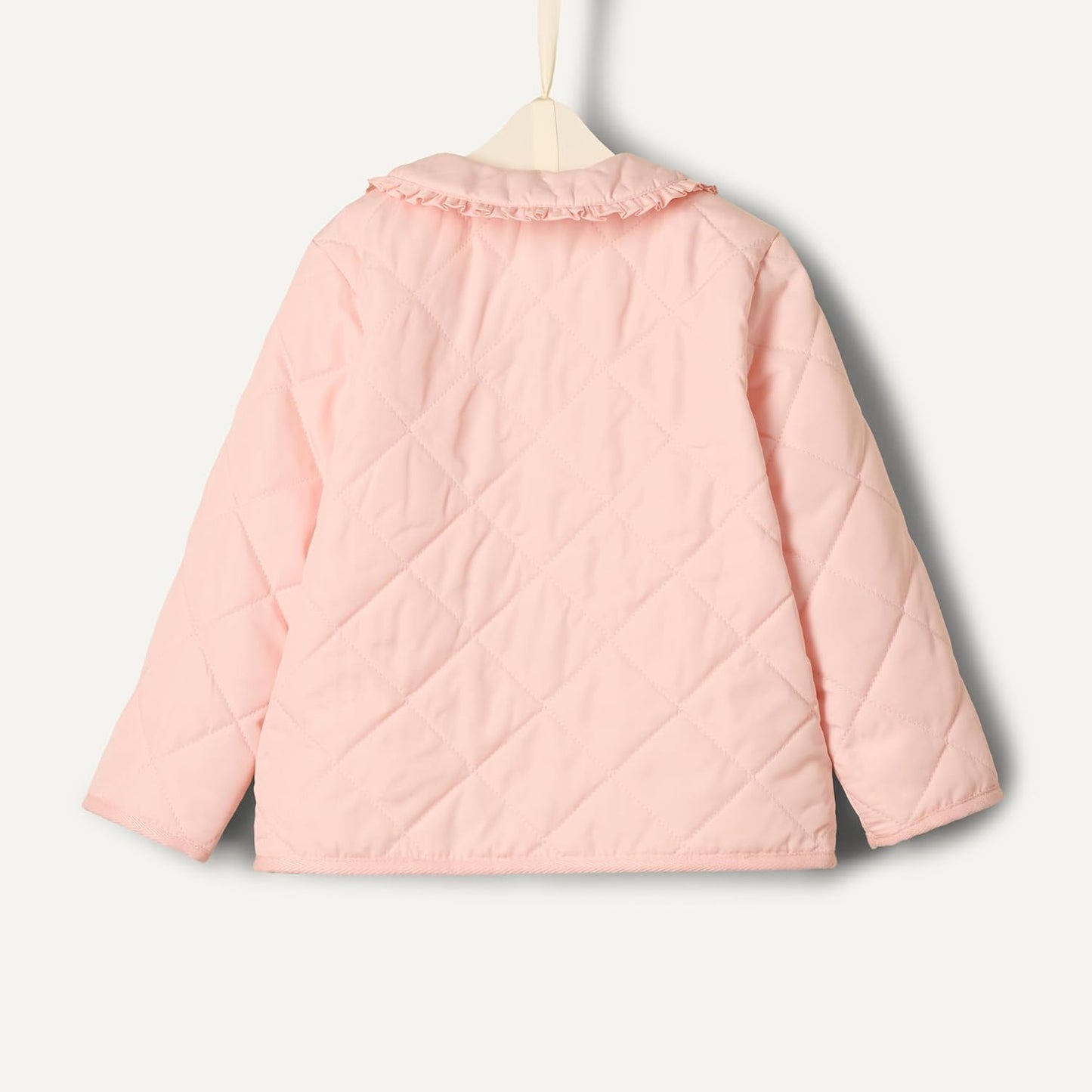 Amazon Essentials x Sofia Grainge Toddler and Baby Girls' Midweight Quilted Field Jacket with Ruffle