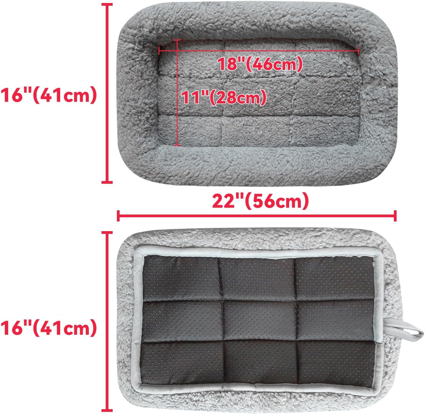 Enjoying Cat Mat Bed 16" x 22" Pet Bed with Pillow Around for Dogs Cats Curled Sleeping Beds for Carrier/Crate Small to Medium Dog Cushion, Anti Skid Bottom, Medium