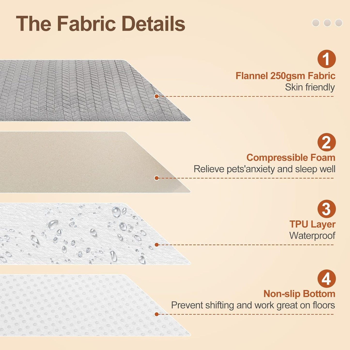 BEAUTYZOO Dog Bed Crate Pad 42 x 28 inch, Washable Dog Crate Mat for X-Large Sized Dogs, Anti-Slip Pet Crate Bed Kennel Pad, Durable Cozy Puppy Sleeping Mat Rectangle Mattress, Grey