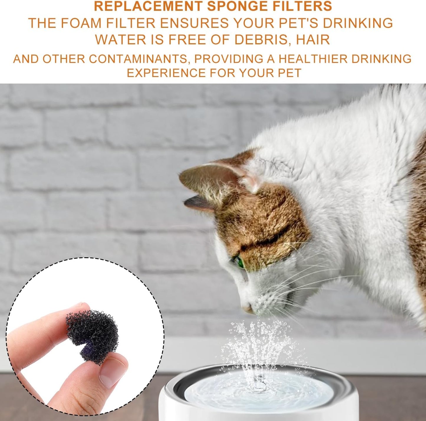 30pcs Replaced Foam Filters Compatible with Petkit Eversweet 3 Pro, Black Pet Fountain Replacement Filters Cat Sponge Water Filter for Clean Water
