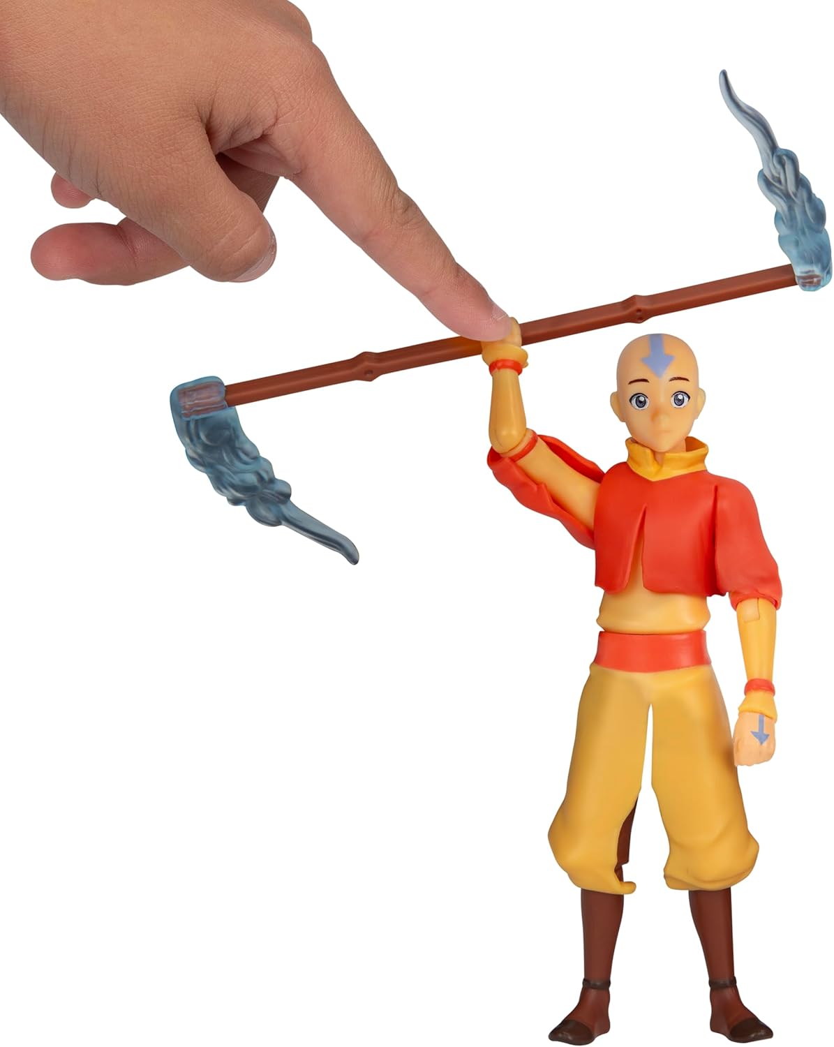 Jazwares Avatar: The Last Airbender Aang (Book One) - 4.5-Inch Scale Figure with Staff, Air Effects, and