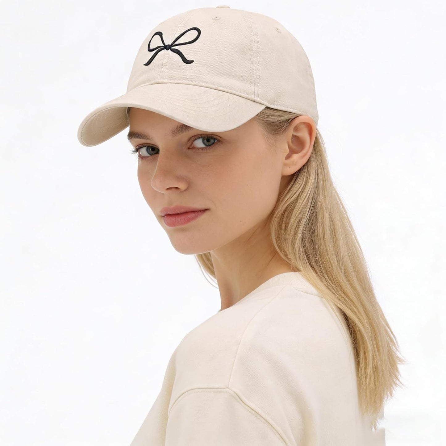Trendy Bow-Tie Baseball Cap for Women and Men Trucker Hats Y2k Adjustable Fashion Sun Hat with Visor for Hiking & Travel