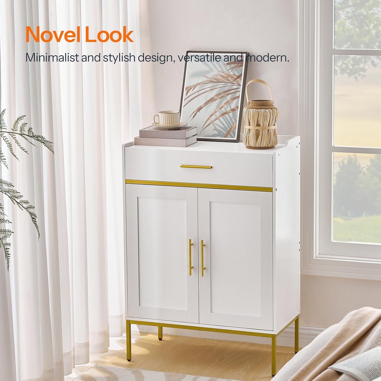 HOOBRO Shoe Storage Cabinet, 5-Tier Shoe Cabinet with Drawers, 36.6'' Tall Large Shoes Rack Organizer with Adjustable Shelves, Freestanding Wooden Shoes Cabinet Storage for Entryway, White DW14SC01