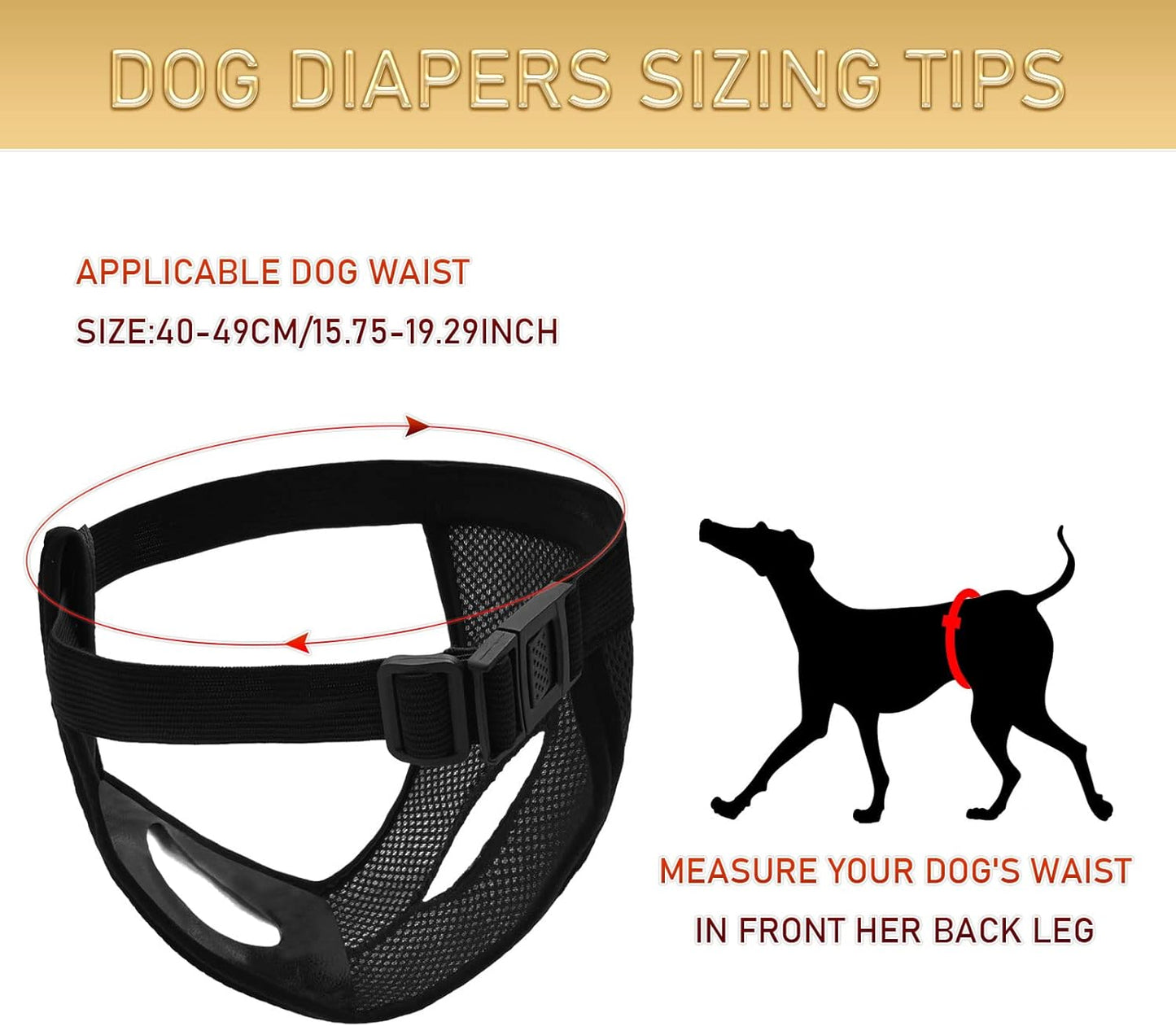 BLMHTWO 2PCS Dog Pants Dog Nappies, Dogs Period Pants with 6PCS Washable Female Dogs Season Pants Adjustable Protective Trousers for Female Puppy in Heat Monthly, Black, Blue