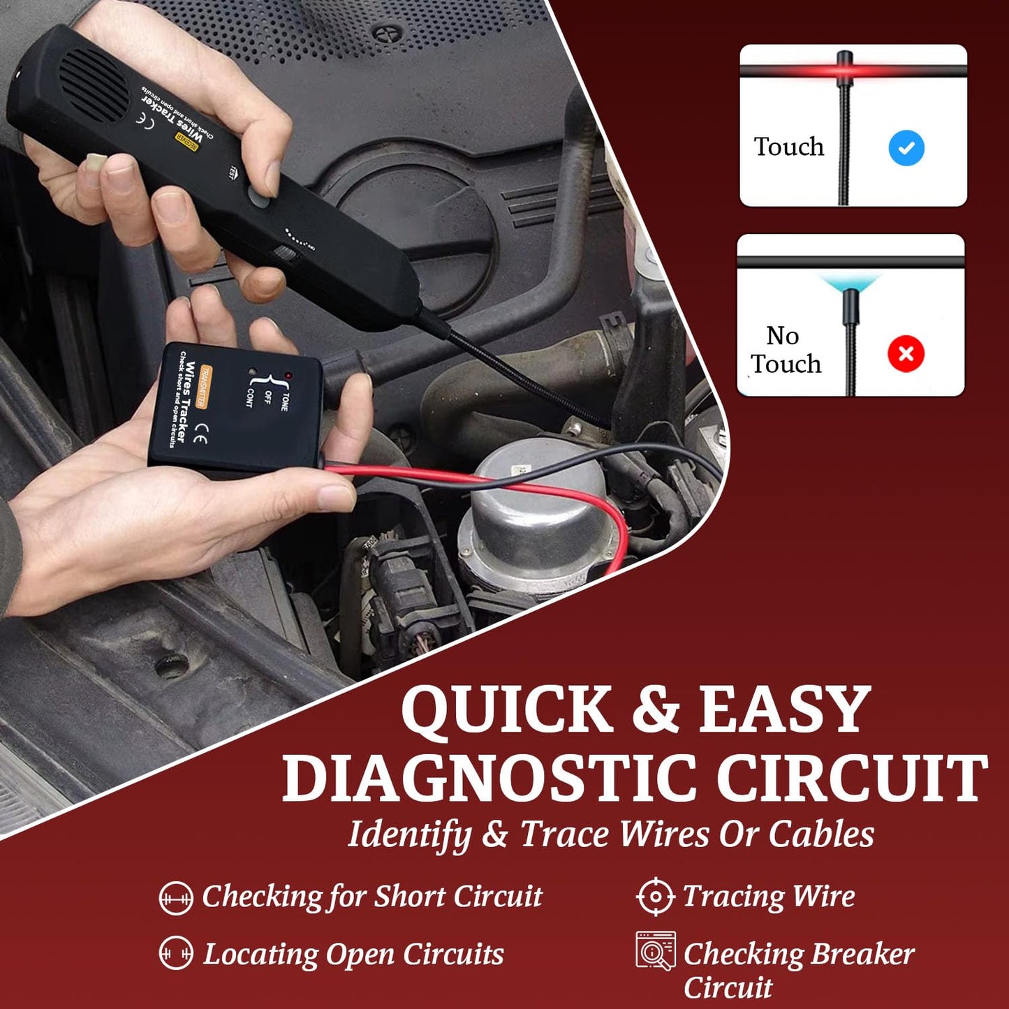 Automotive Circuit Tracer & Wire Tracker 6-42V DC Wire Short Finder, Circuit Tracker, Circuit Tester & Circuit Scanner for Car, Boat, Trailer - Open/Short Circuit Detection Tool EM415PRO