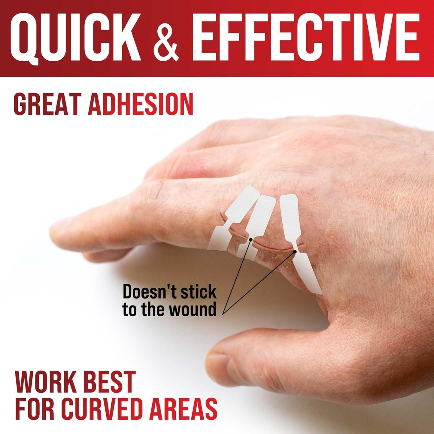 Emergency Wound Closure Strips - 24pk - 3 Types Easy to Use Butterfly Bandages - Stitchless & Painless Laceration Closure Kit