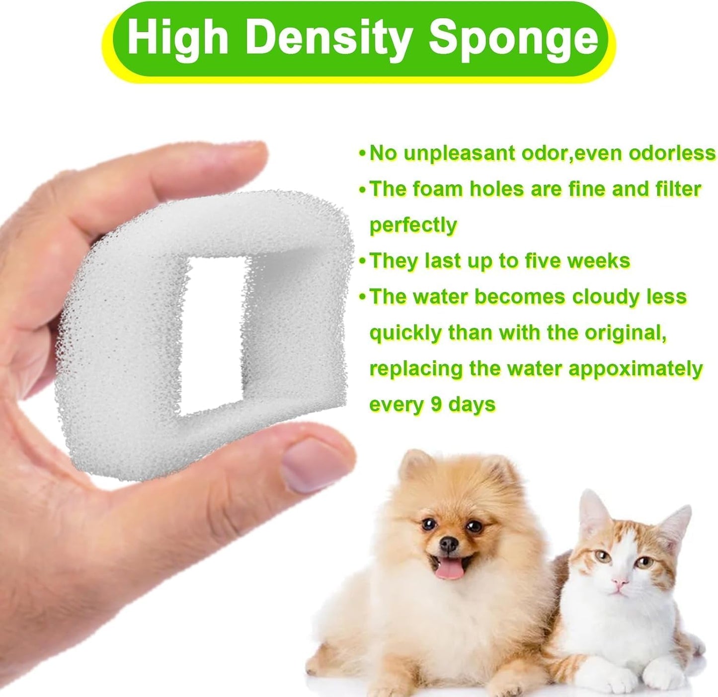 Cat Water Fountain Filters Pre-Filters Compatible with Multiple Pet Fountains, Replacement Filter for Dog and Cat 24 Packs