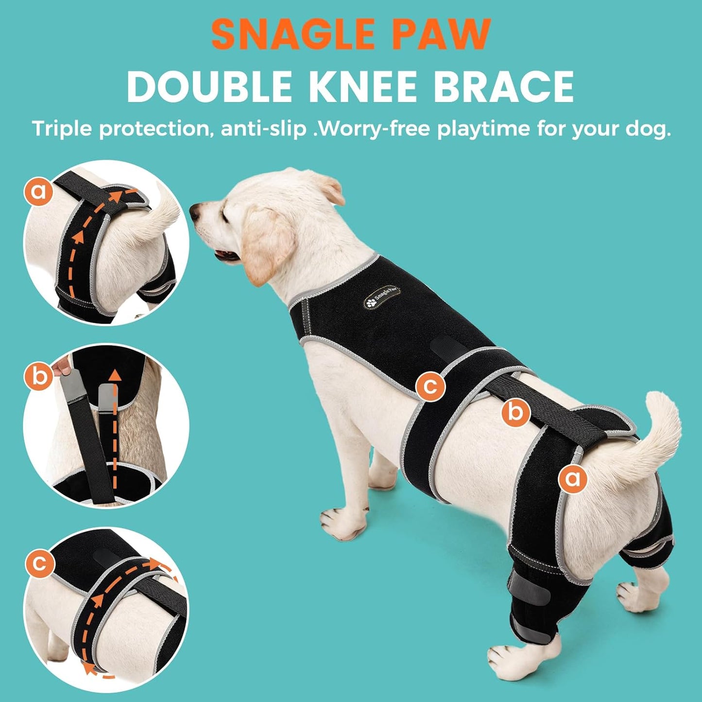 Adjustable Dog Knee Brace for Hind Leg - Double Leg Orthopedic Support with 4 Metal Stabilizers, Vest Design Dog Leg Brace for ACL/CCL Tear, Luxating Patella, Arthritis & Post-Surgery Rehab (L)