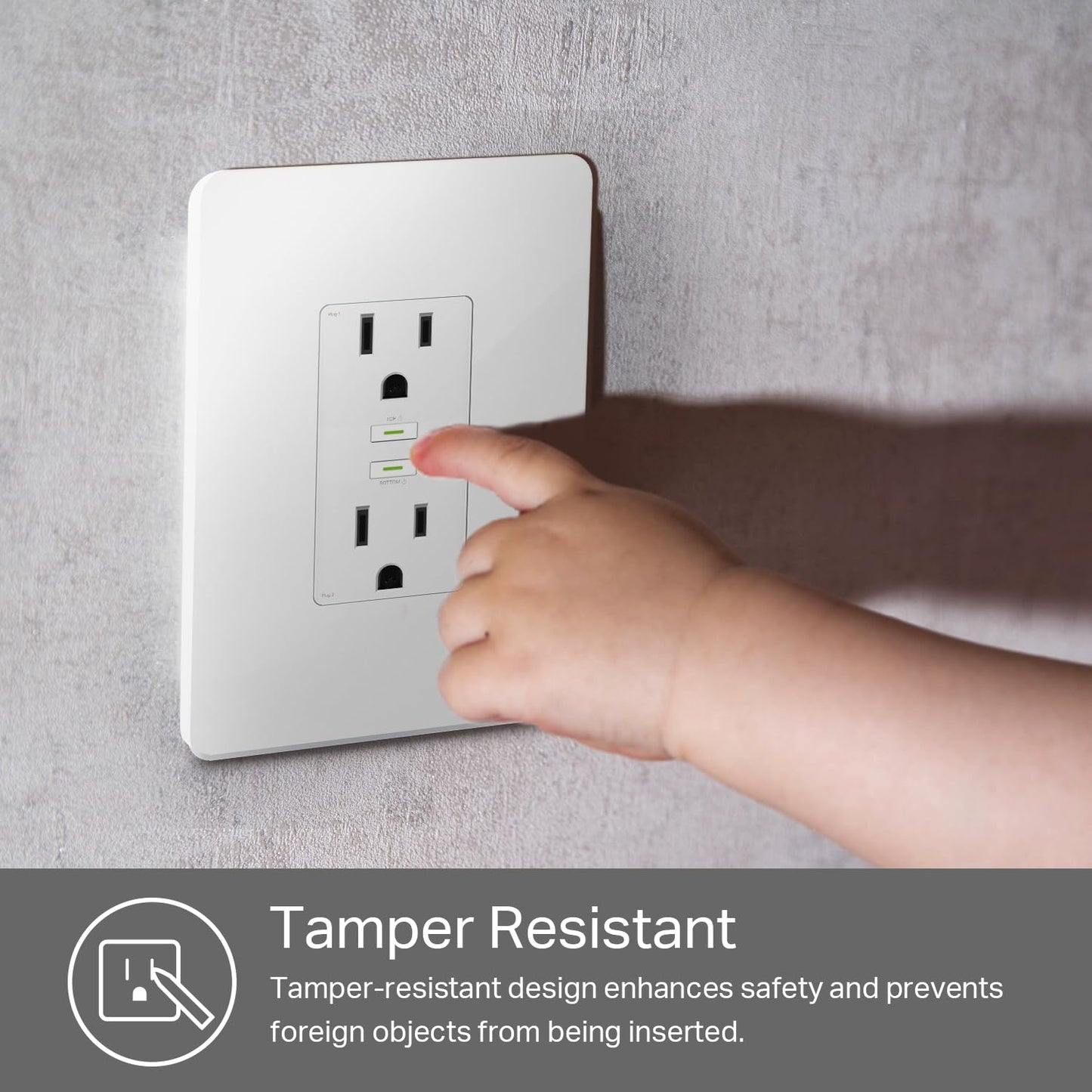 Kasa Smart Plug KP200, In-Wall Smart Home Wi-Fi Outlet Works with Alexa, Google Home & IFTTT, No Hub Required, Remote Control, ETL Certified , White, 1 Pack