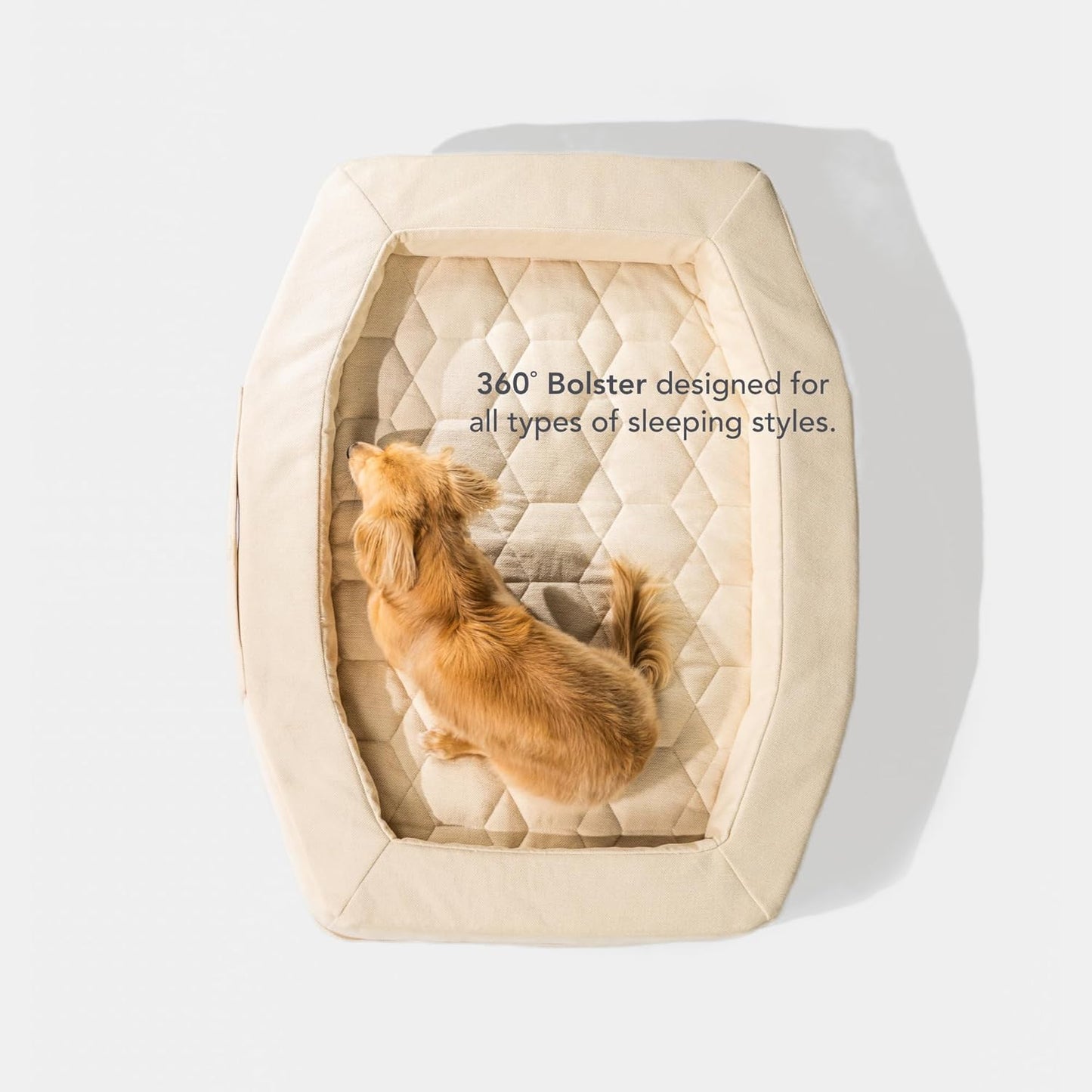 GUNNER Homestead Dog Bed – Orthopedic Memory Foam Pet Bed with Washable Cover, Durable Non-Slip Base, Bolstered Sides for Dogs, Comfortable Indoor Lounger, Oak, Small