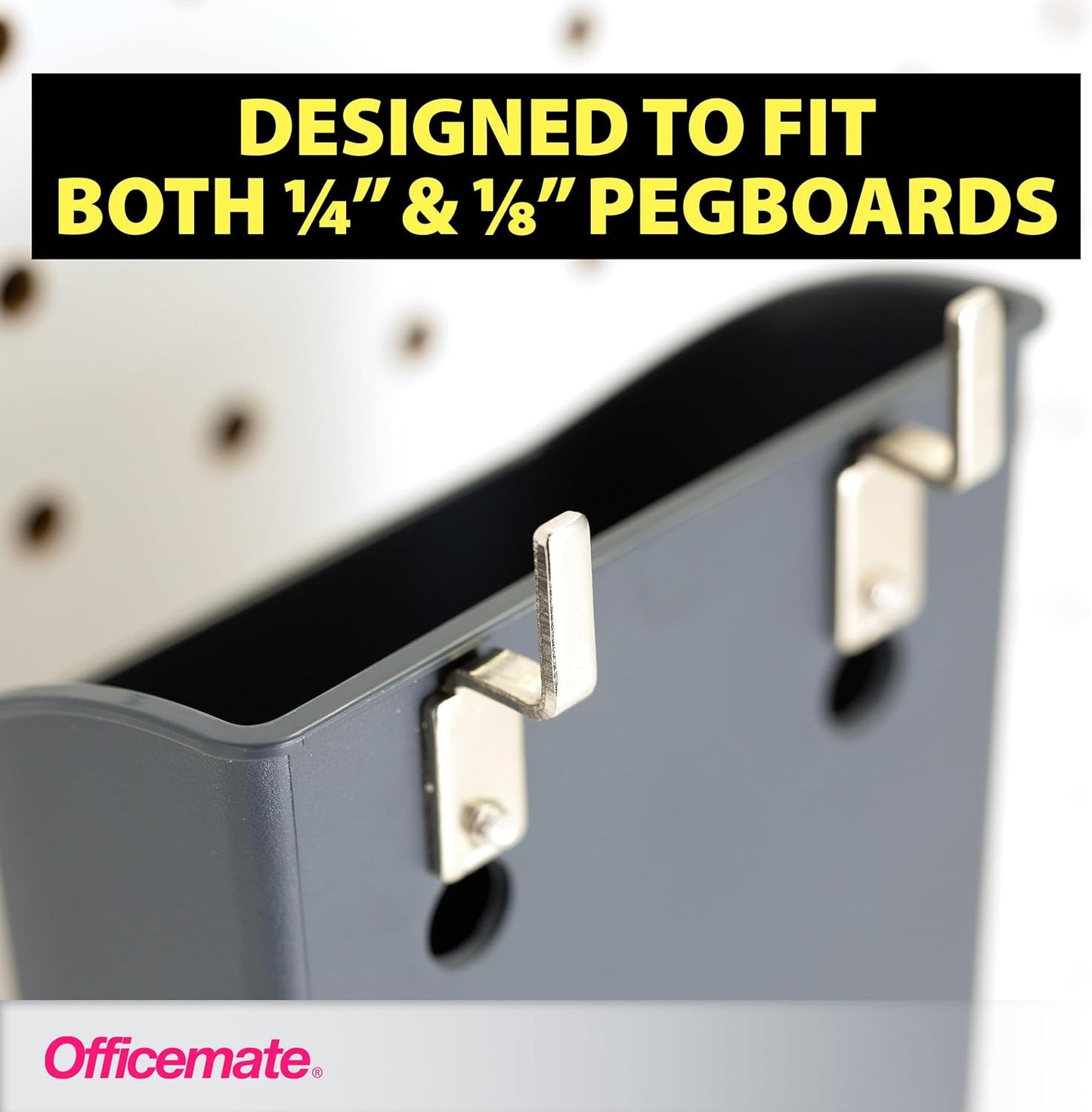Officemate Cup Organizer, 3 Pack, Pegboard/Slatwall Organizer for Office, Classroom, Workbench, Kitchen, Craft Room, and Garage (92580)