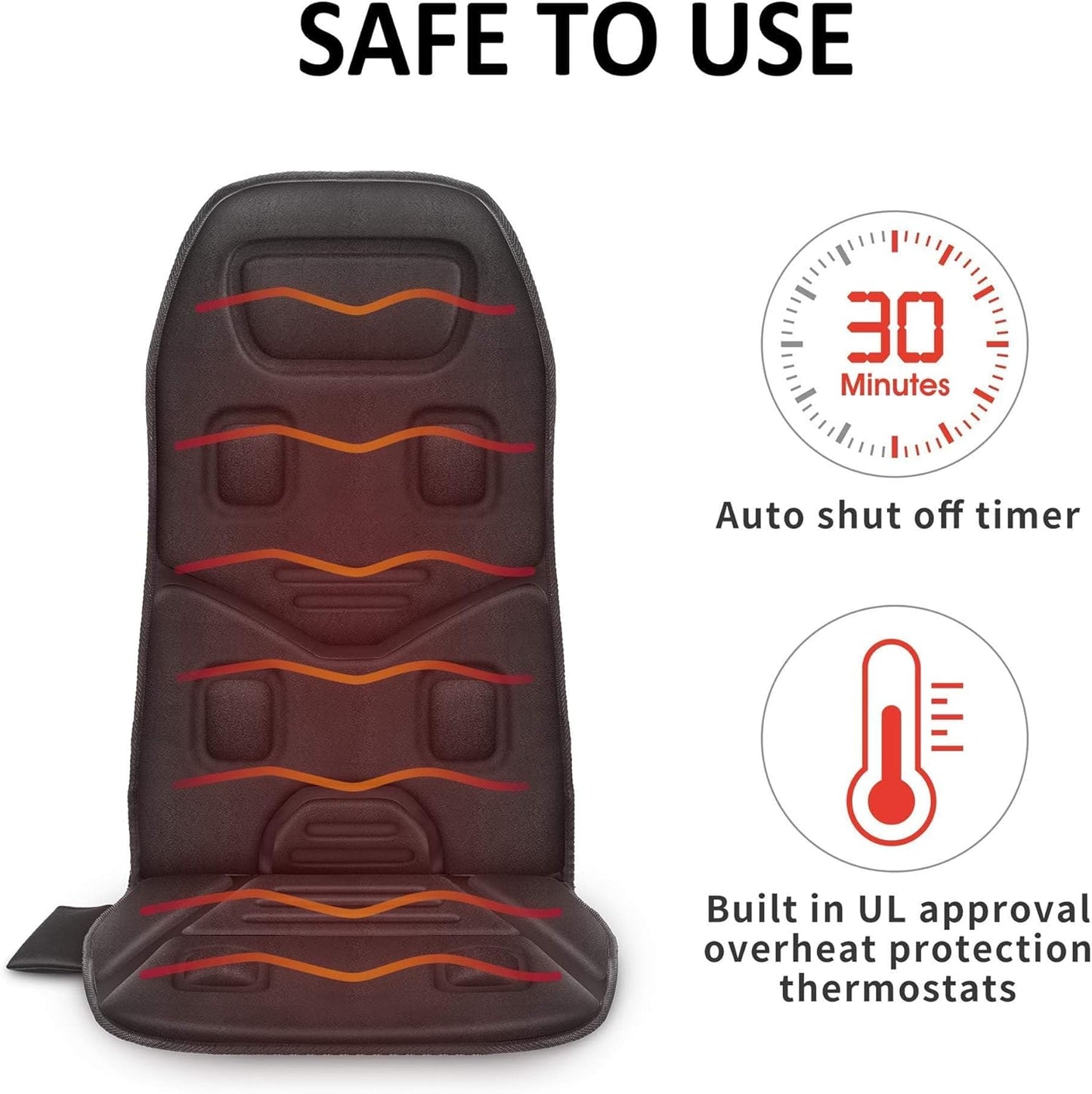 COMFIER Vibration Back Massager Seat Cushion with Heat,10 Motors Massage Chair Pad,Chair Massager for Pain Relief at Office/Home,Mothers Day Gifts for Mom Dad