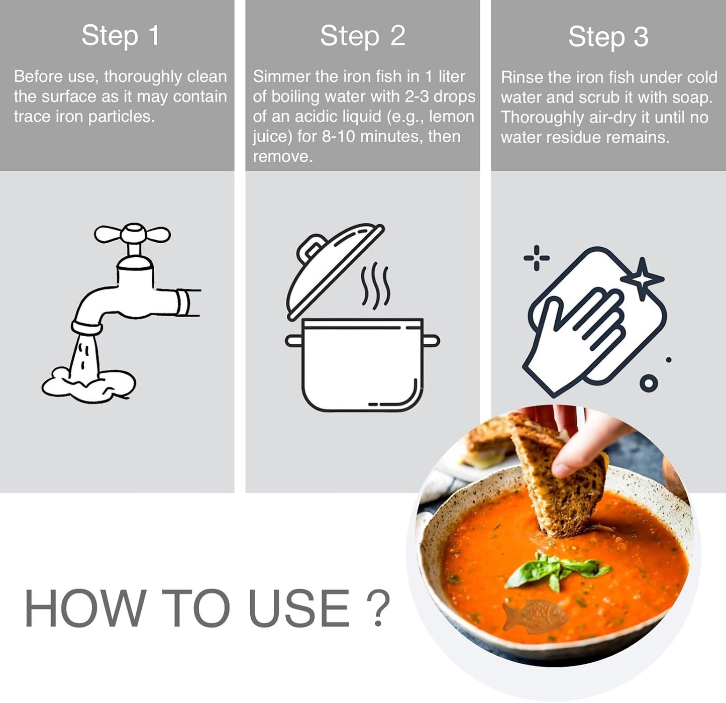 Iron Fish for Cooking& Deficiency | Natural Source of Fe | Safe Cooking Tool| Add Fe to Food and Water| Reduces Risk of Iron Deficiency for Vegans & People (1)