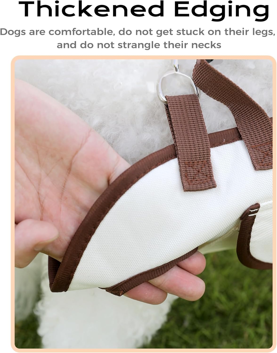 Dog Carry Sling, Full Body Sling with Handle, Hands Free Shoulder Carrier for Senior Dogs Joint Injuries, Joint Injuries, Up and Down Stairs (L, 14.3~19.8 lbs)