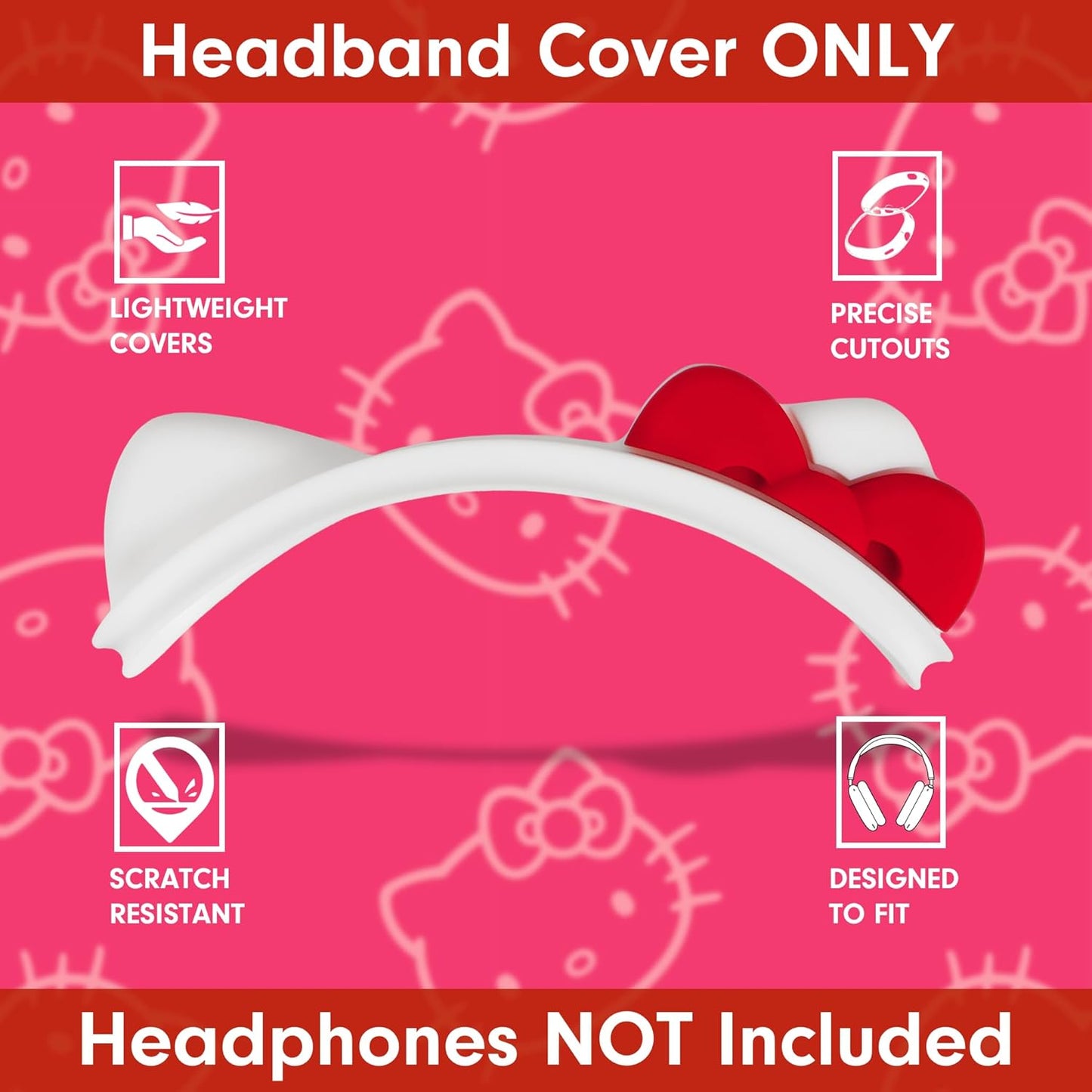 Sonix x Sanrio Hello Kitty Headband Cover for Apple AirPods Max 2 & 1 | Silicone Cute Cat Ears Protective Accessory for Headphones Headband | Hello Kitty White
