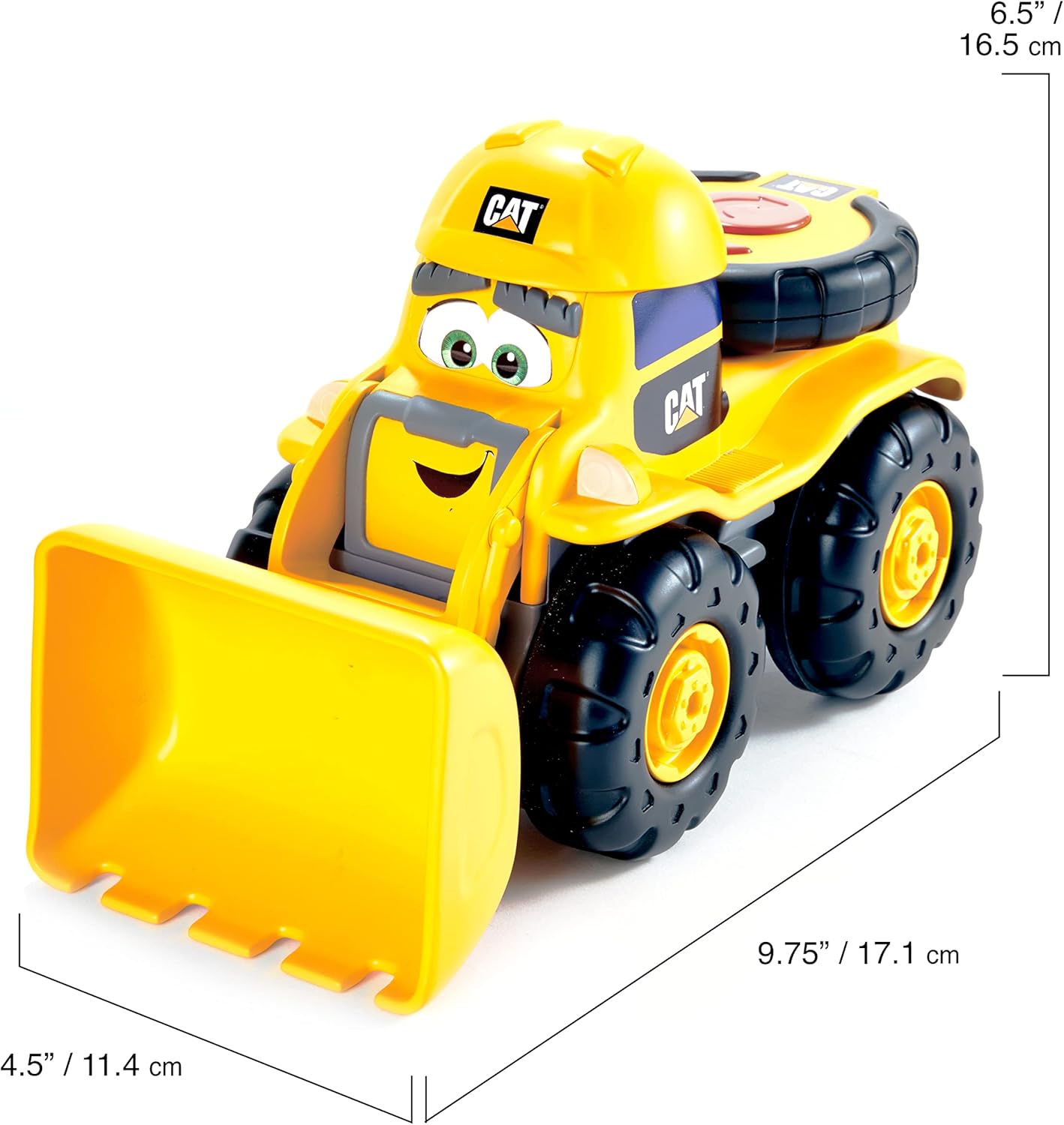 CAT Construction Toys, RC Remote Control Loader Truck - 10.5 Inch Length, Child Friendly Controller, Stowable Controller, Working Headlights - Batteries Included!