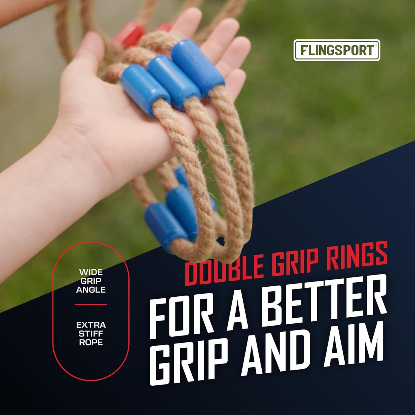 Ring Toss Game, Incl. 6 Rings, Case, Easter Gifts for Kids, Outdoor Yard Games for Kids Adults & Family, Backyard Party Activities, Gifts for Teens, Boys & Girls Ages 8-12+ Years Old