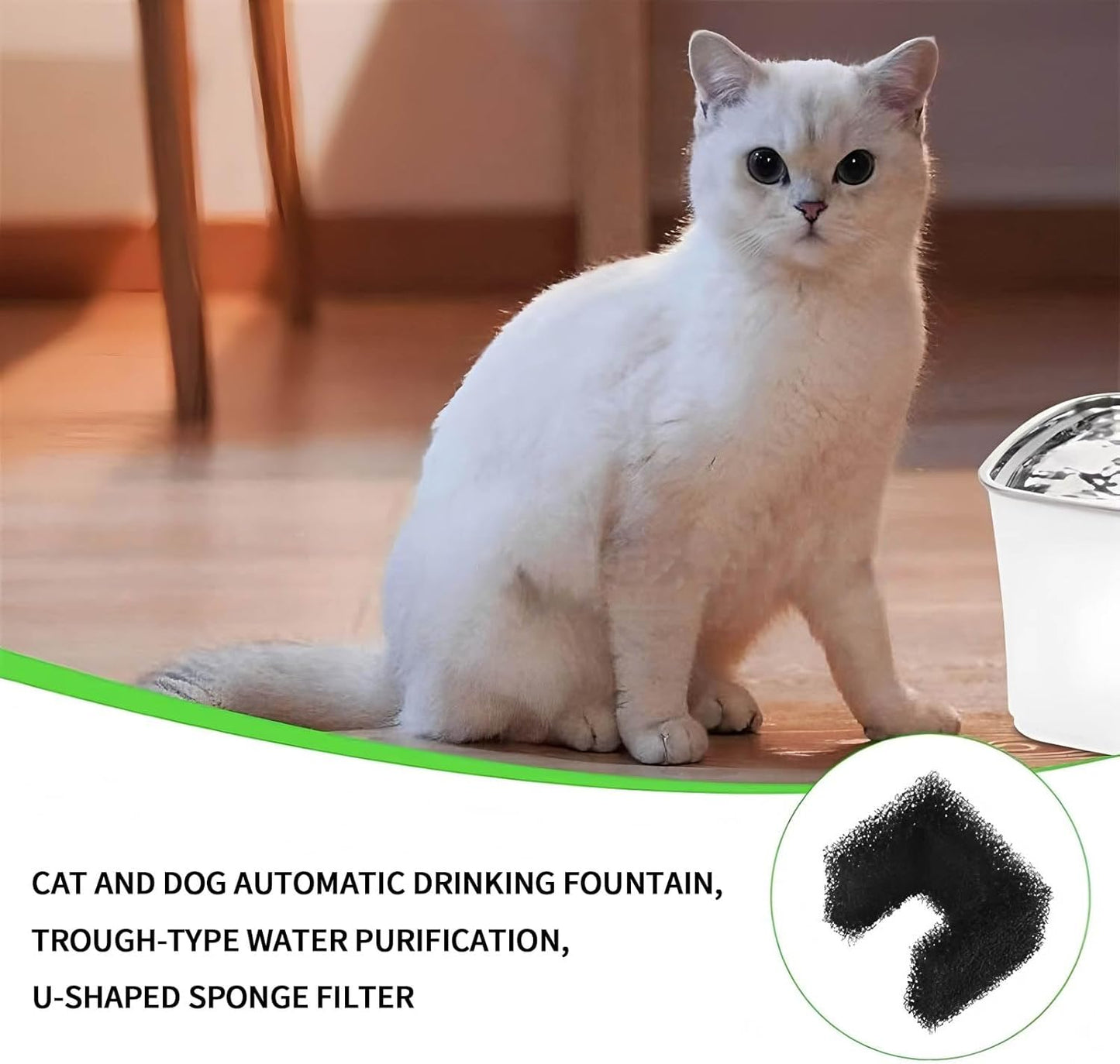 12-Pack Pet Fountain Filters Replacement, Pre-Filter Sponges for 135oz/4L and 118oz/3.5L Automatic Dog and Cat Water Fountain