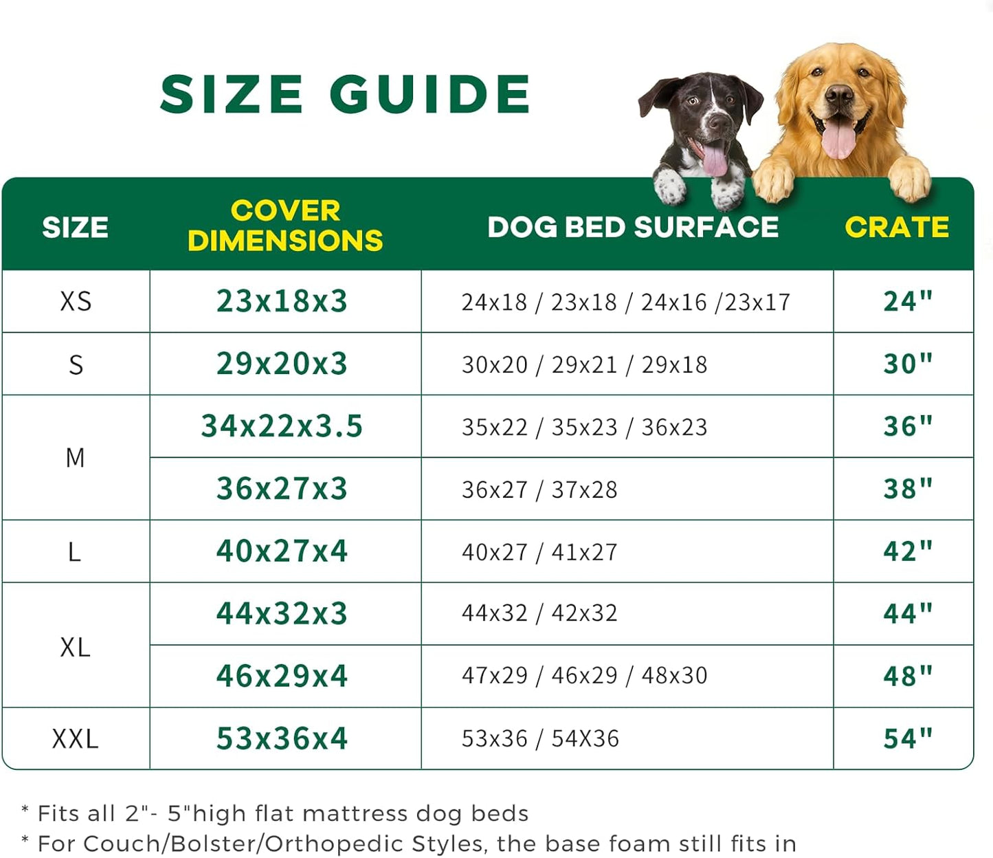 Waterproof Dog Bed Cover Replacement Washable, Easy to Clean, Pet Hair Resistant, Heavy Duty Oxford, Zipper Closure, Indoor/Outdoor Use, Fits 36 Inch Dog Crate - Large, 35"x 22"x 3.5", Black