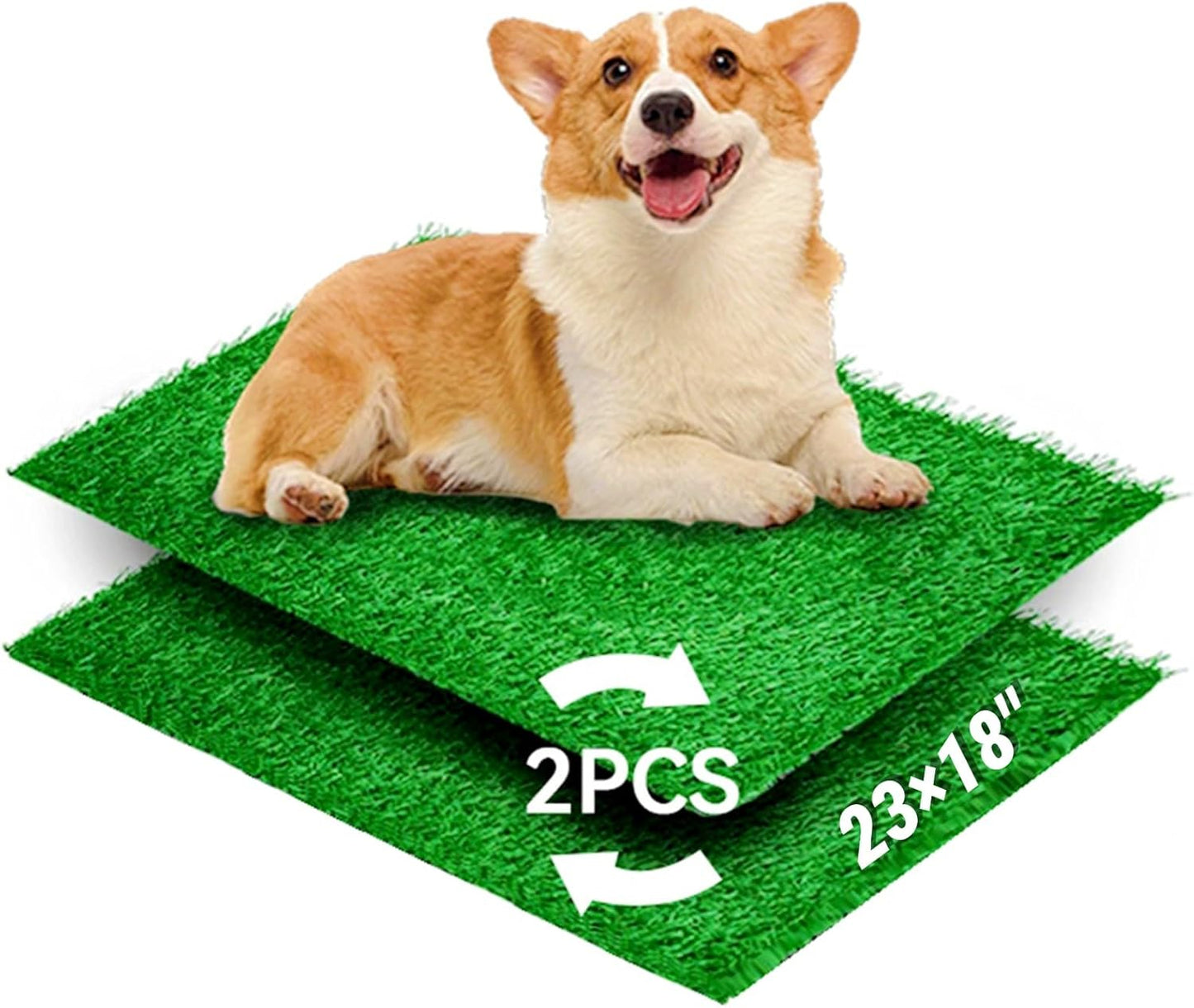 Artificial Dog Grass Pee Pads for Training, Reusable Washable Replacement Turf for Potty Tray, Indoor/Outdoor Turf Grass，Realistic Fake Grass for Dogs Potty（23"x 18"）